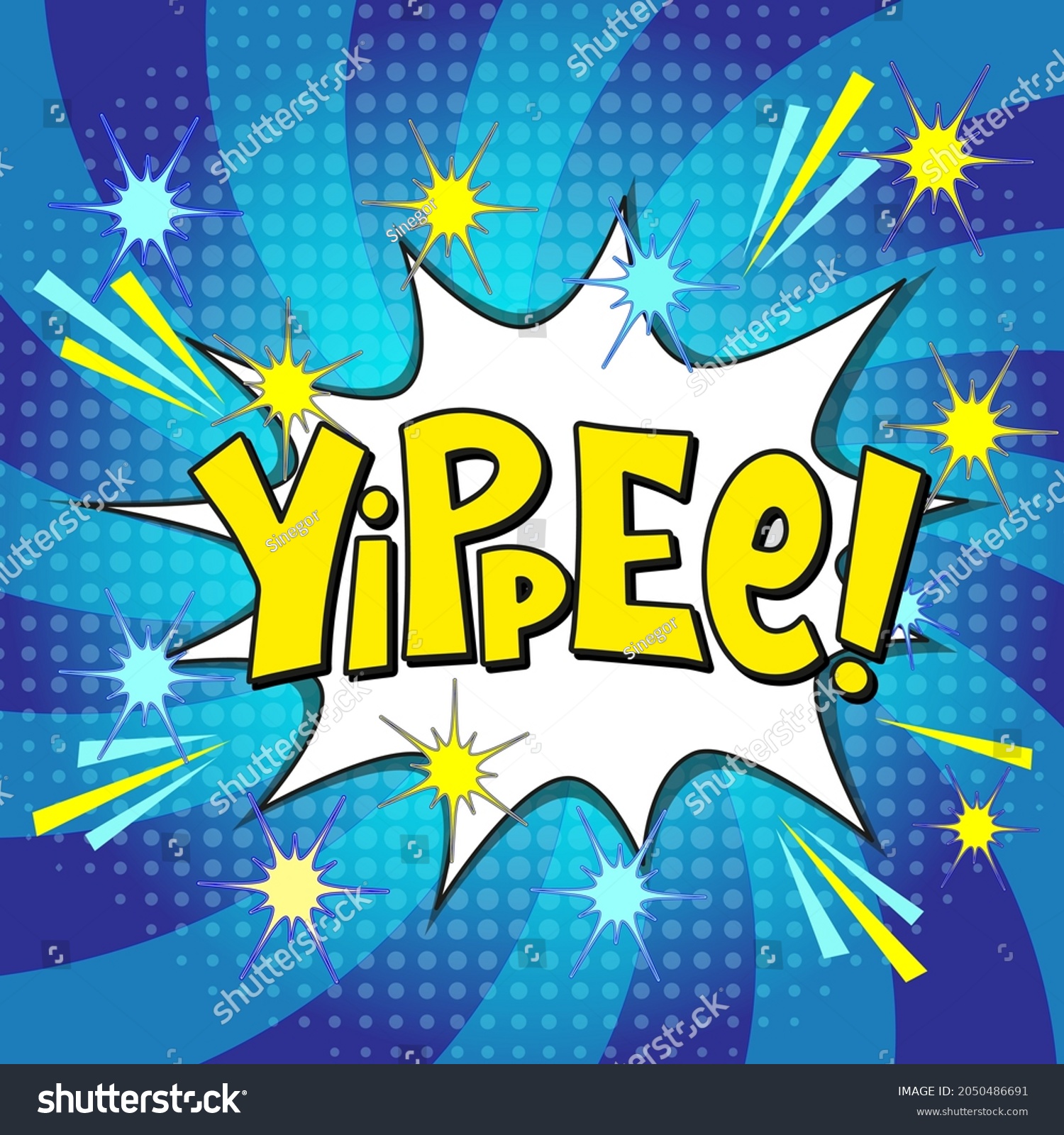 Comic Lettering Yippee Vector Bright Cartoon Stock Vector (Royalty Free ...