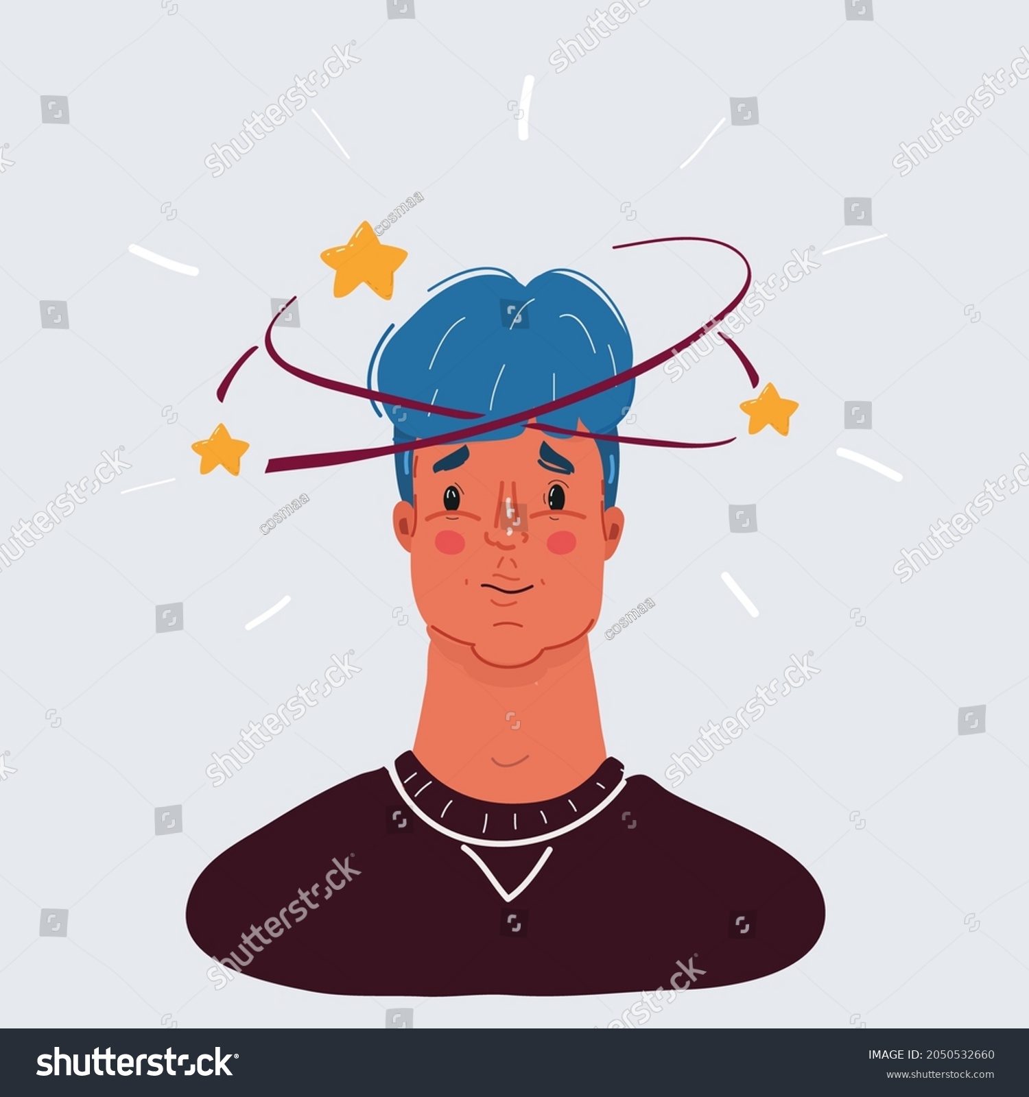 Cartoon Vector Illustration Man His Vertigo Stock Vector (Royalty Free ...