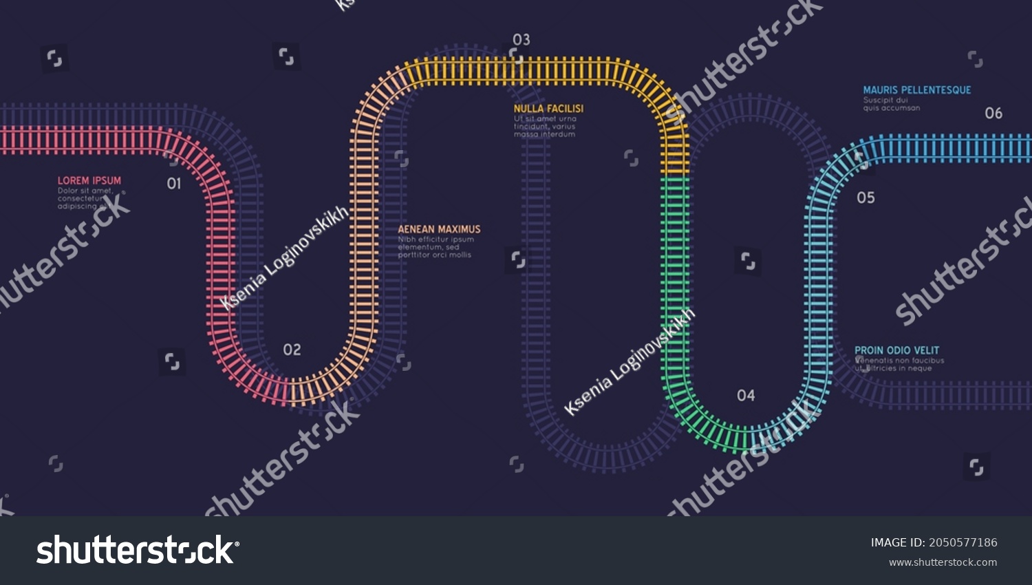 Railroad Tracks Infographic Vector Flat Style Stock Vector (Royalty ...