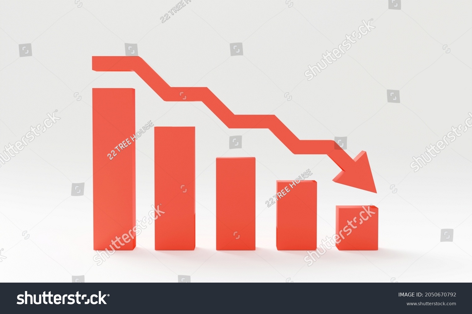 3d Red Down Arrow Bar Graph Stock Illustration 2050670792 | Shutterstock