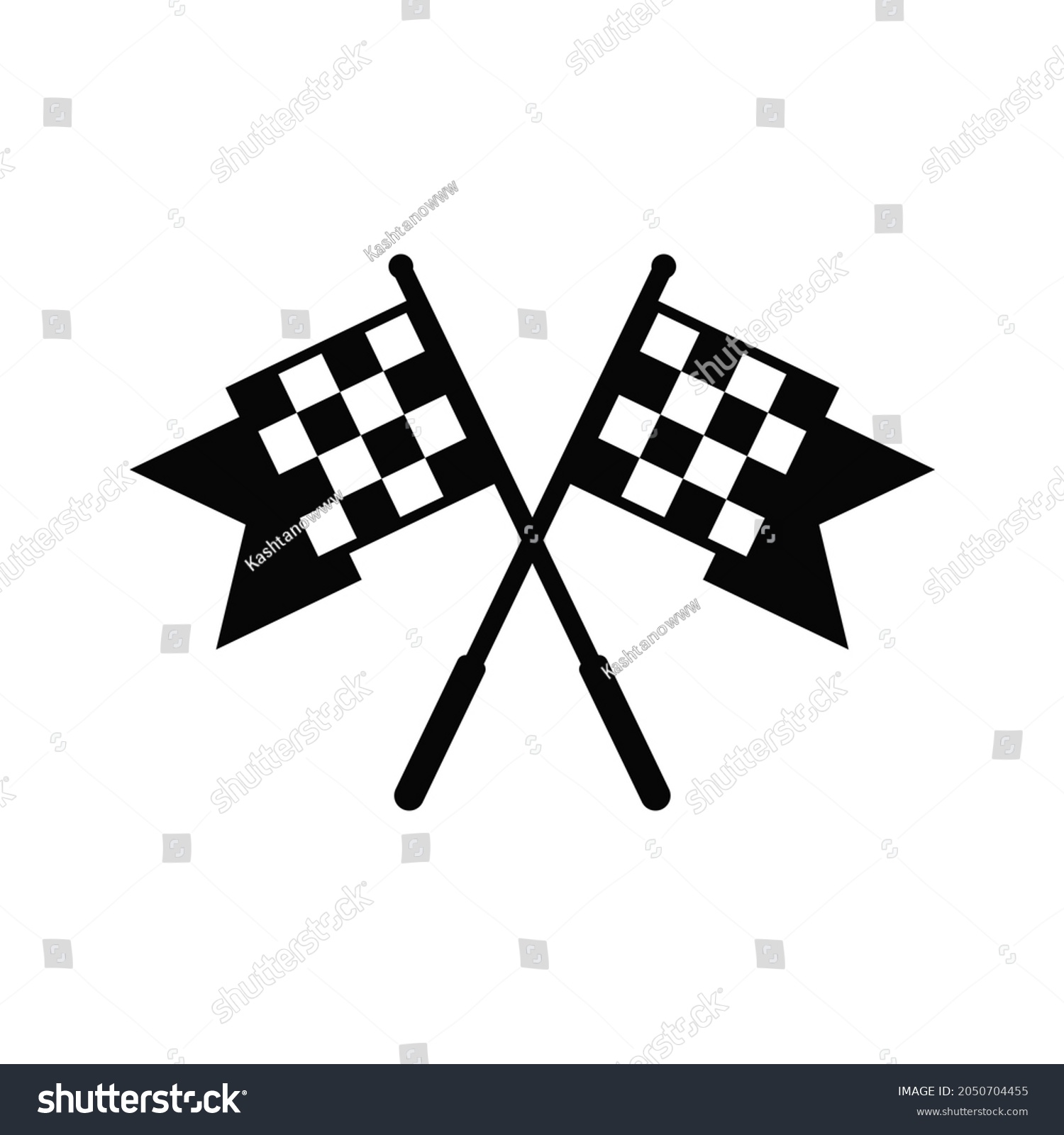 Start Finish Checkered Two Crossed Racing Stock Vector (Royalty Free ...