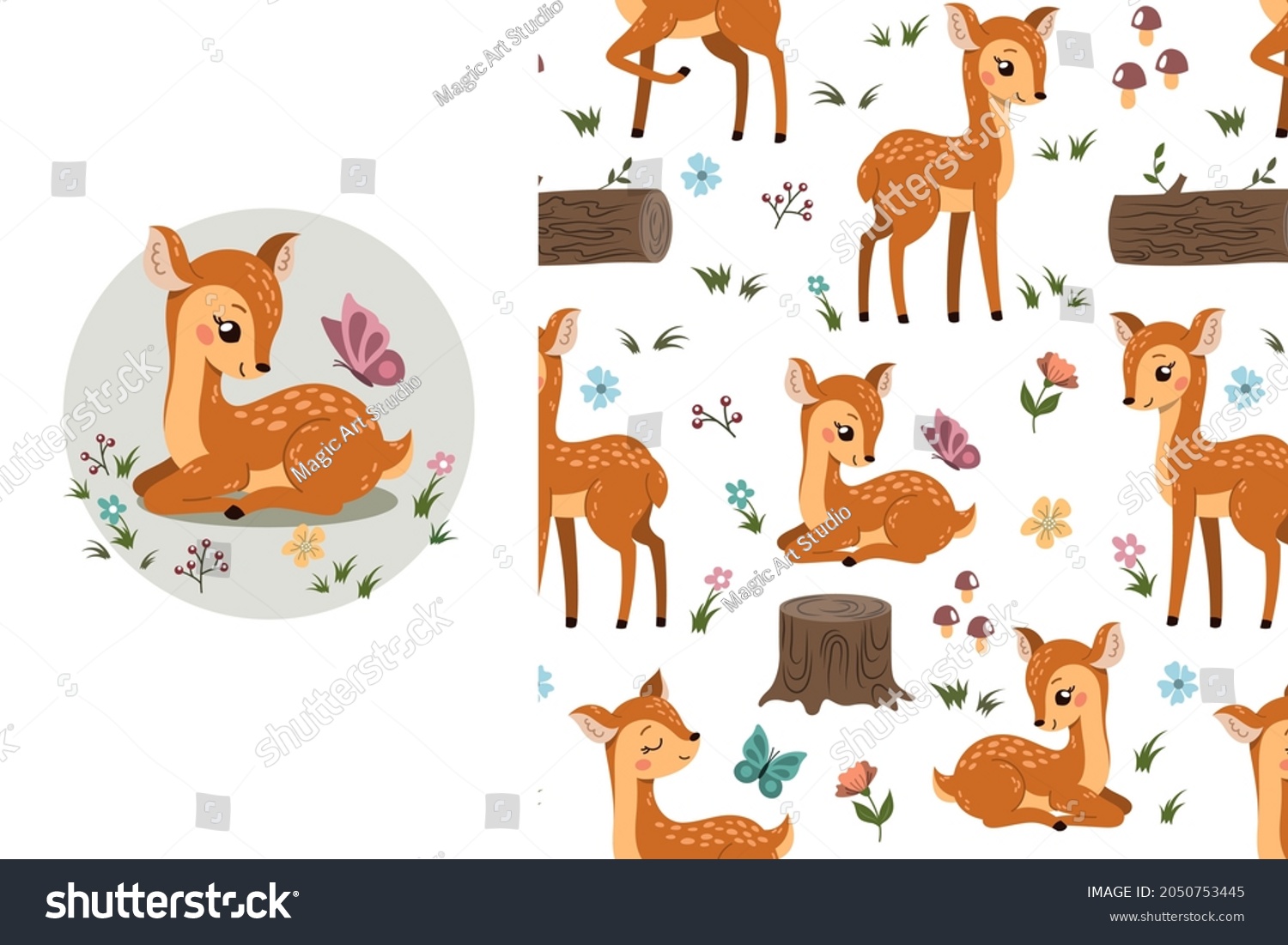 1,652 Bambi Pattern Images, Stock Photos & Vectors | Shutterstock