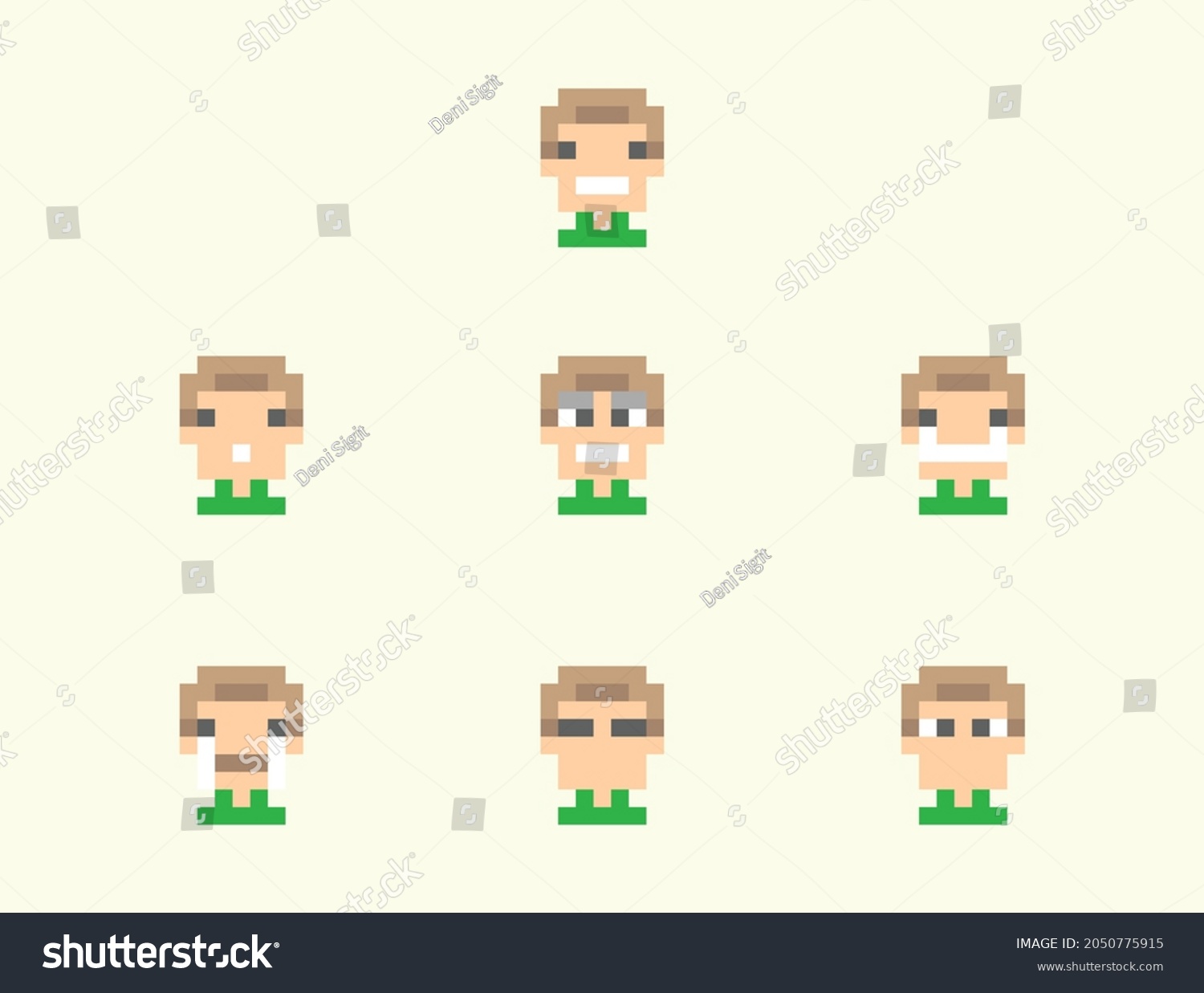 Cute Simple Face Pixel Art Stock Vector (royalty Free) 2050775915 