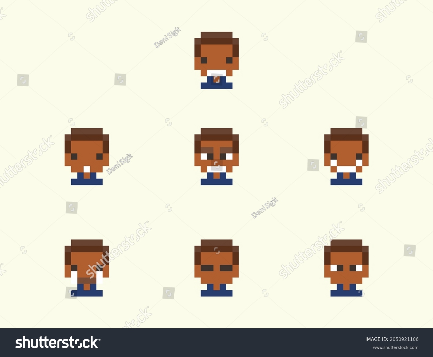 Cute Simple Kids Face Pixel Art Stock Vector (Royalty Free) 2050921106 ...