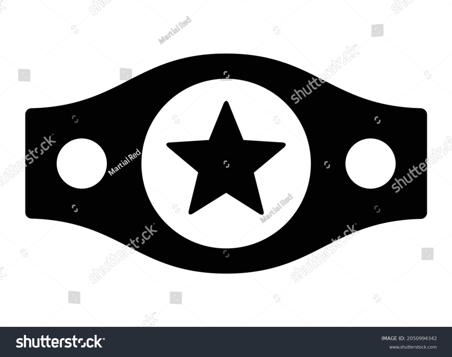 Boxing Championship Belt Flat Vector Icon Stock Vector (Royalty Free ...