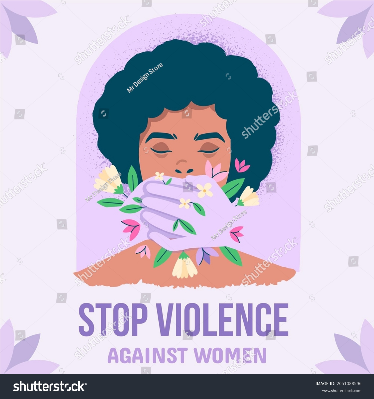 Stop Violence Against Woman Poster Woman Stock Illustration 2051088596 ...