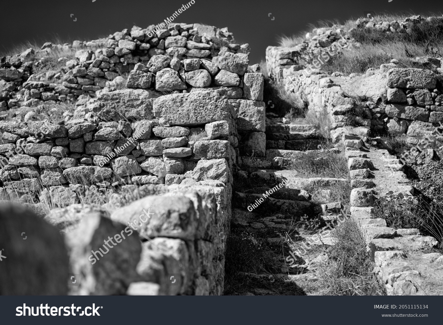 Archaeological Site Ancient Thera Santorini Stock Photo 2051115134 ...