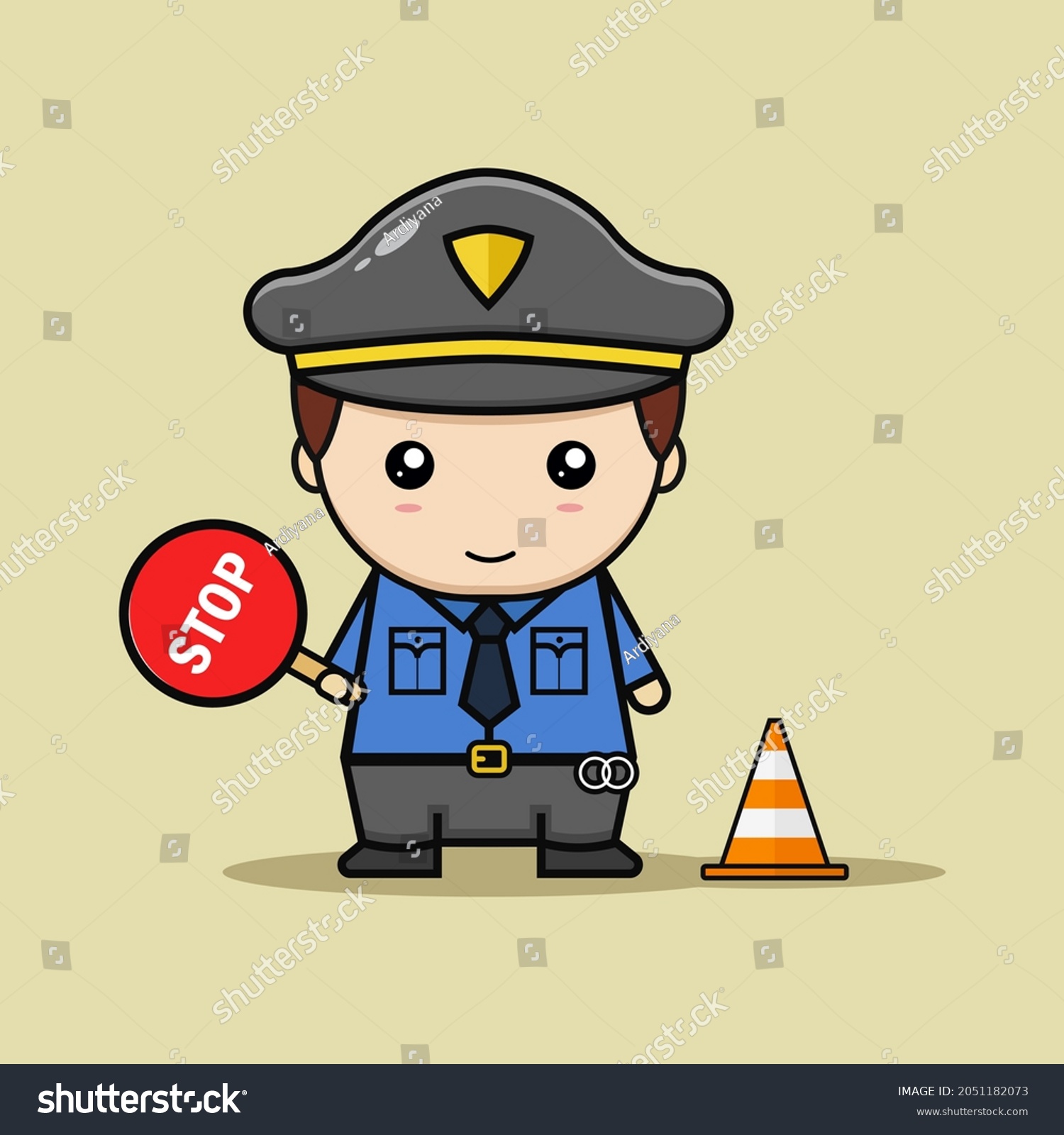 Little Police Cartoon Vector Graphics Stock Vector (Royalty Free ...