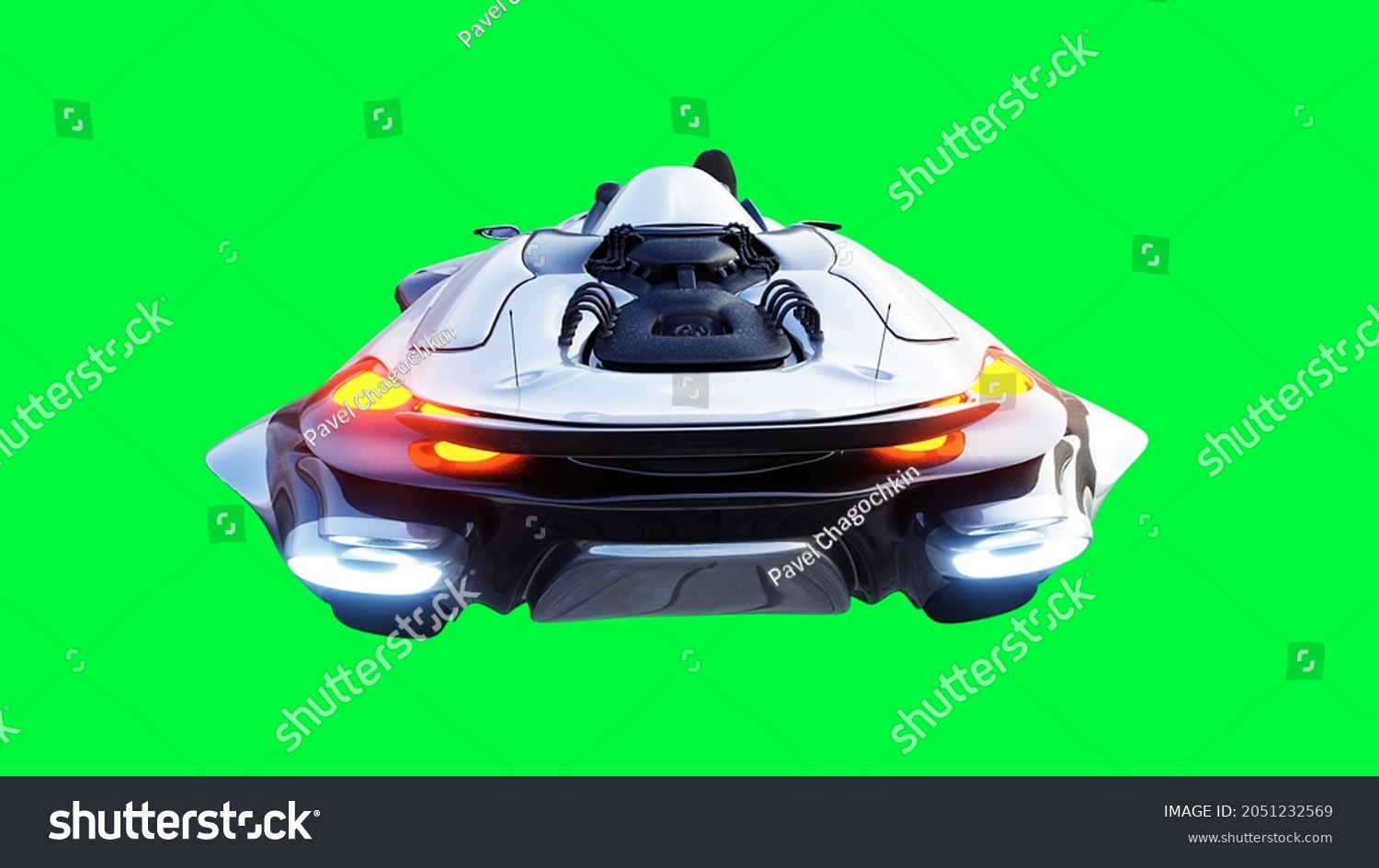 Futuristic Sci Fi Flying Car Girl Stock Illustration 2051232569 ...