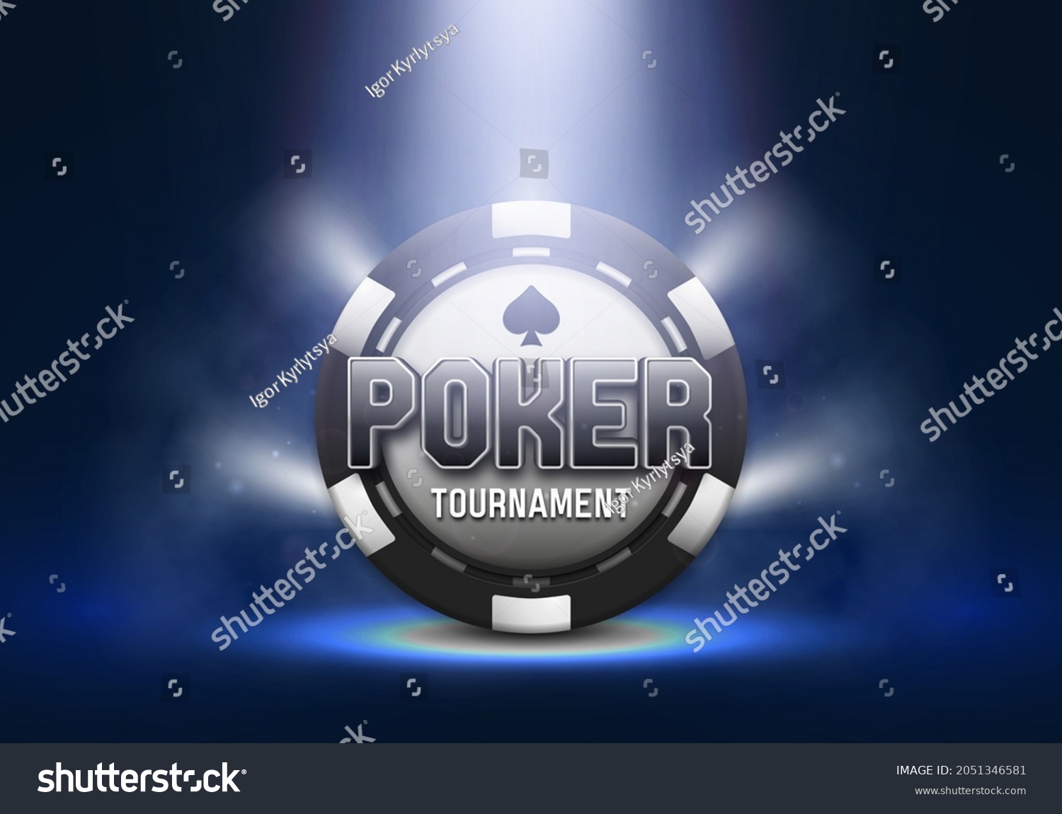 Poker Banner Casino Logo Chip Illuminated Stock Vector (Royalty Free ...
