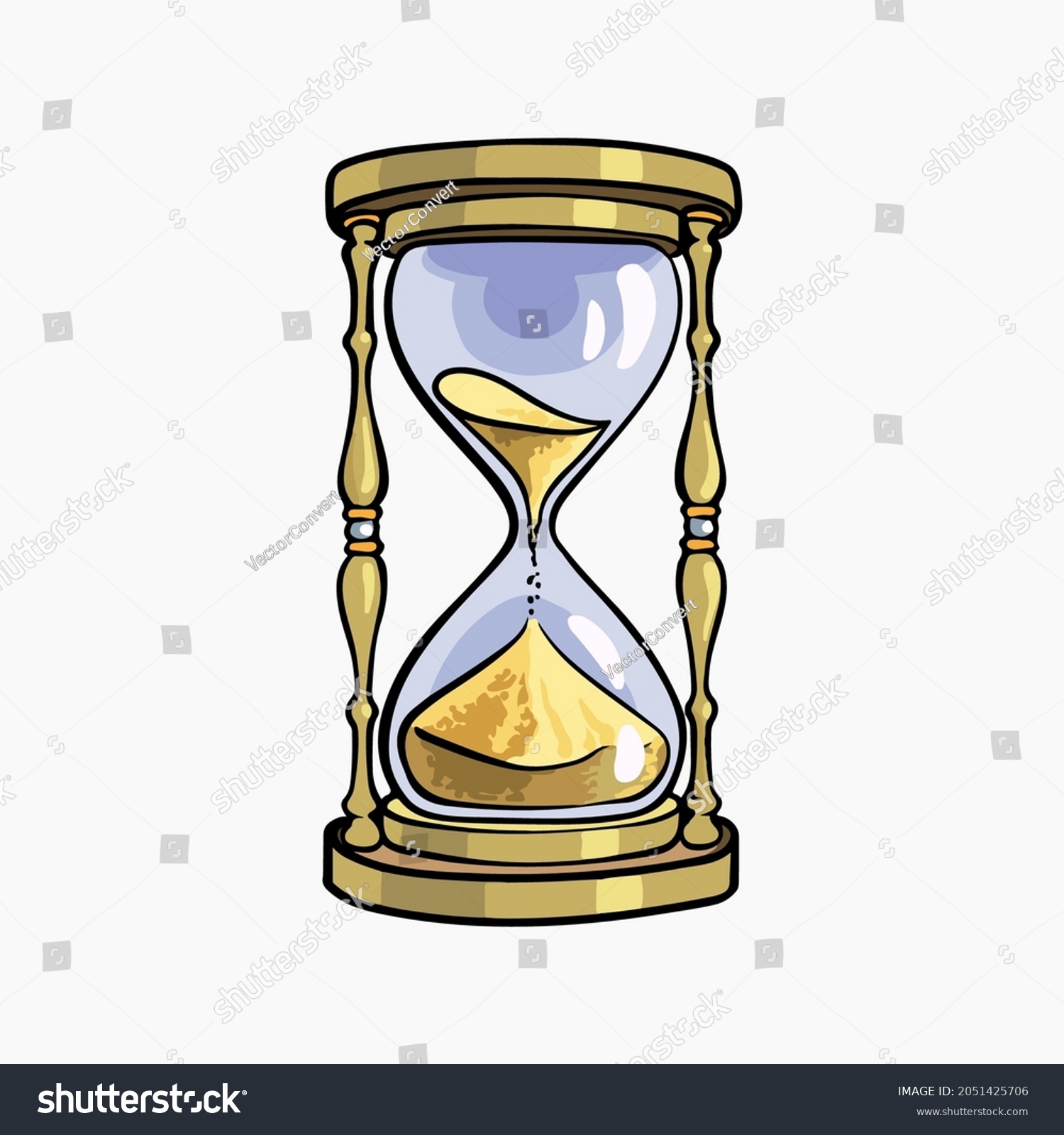 Sand Clock Vector Illustration Cartoon Stock Vector (Royalty Free ...