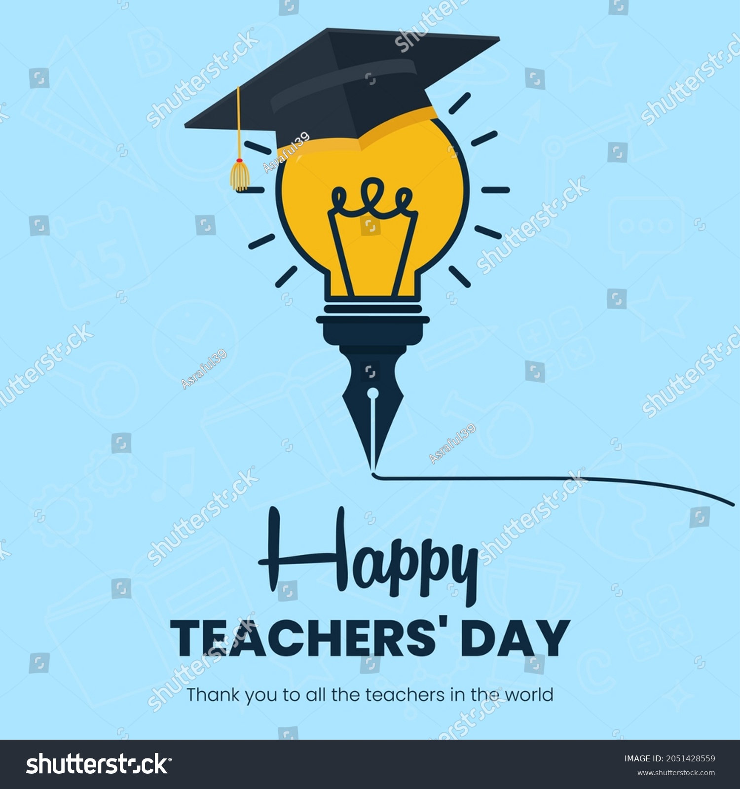 World Teachers Day Banner Known International Stock Illustration