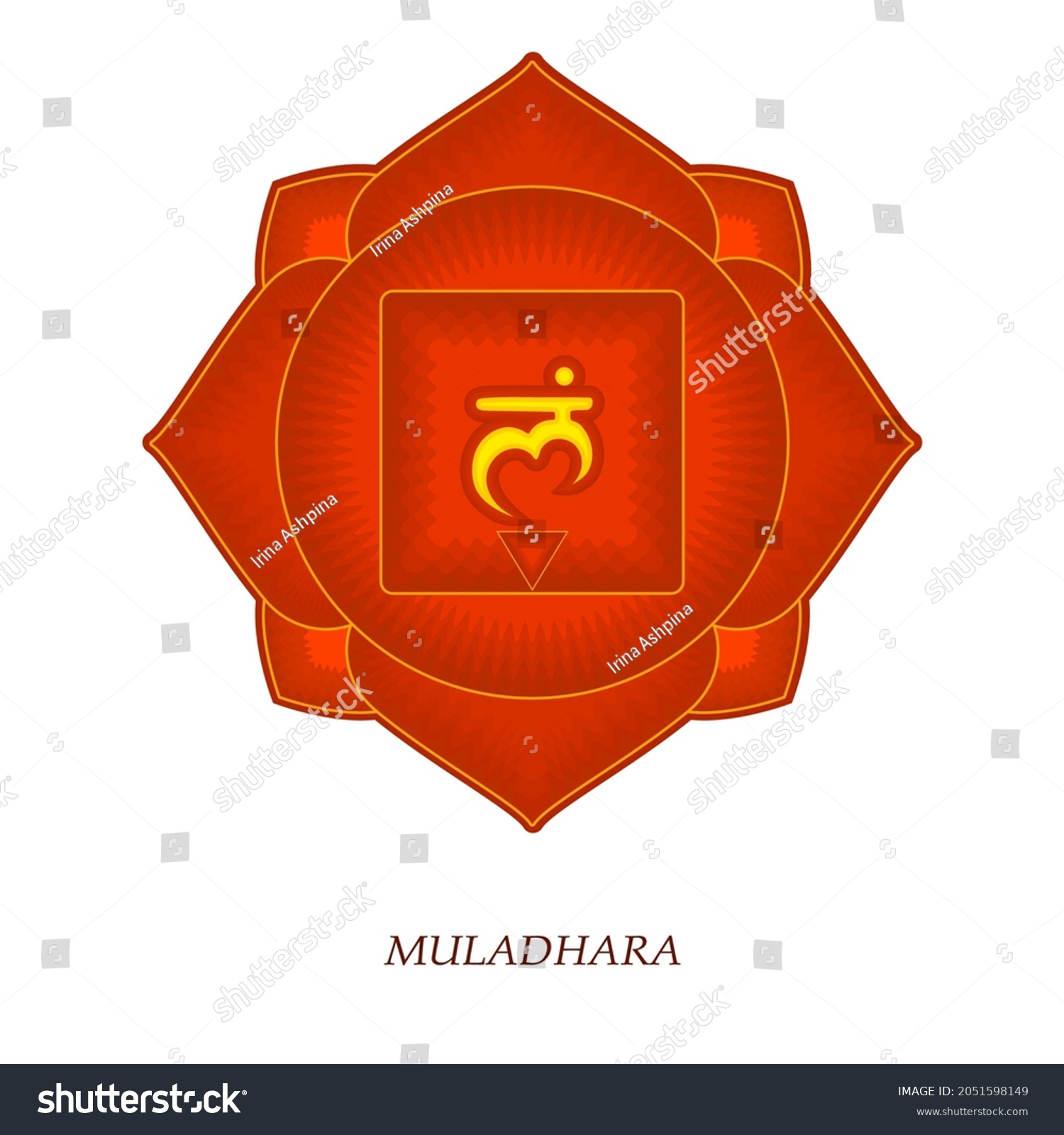 First Chakra Muladhara Root Chakra Hindu Stock Vector (Royalty Free ...