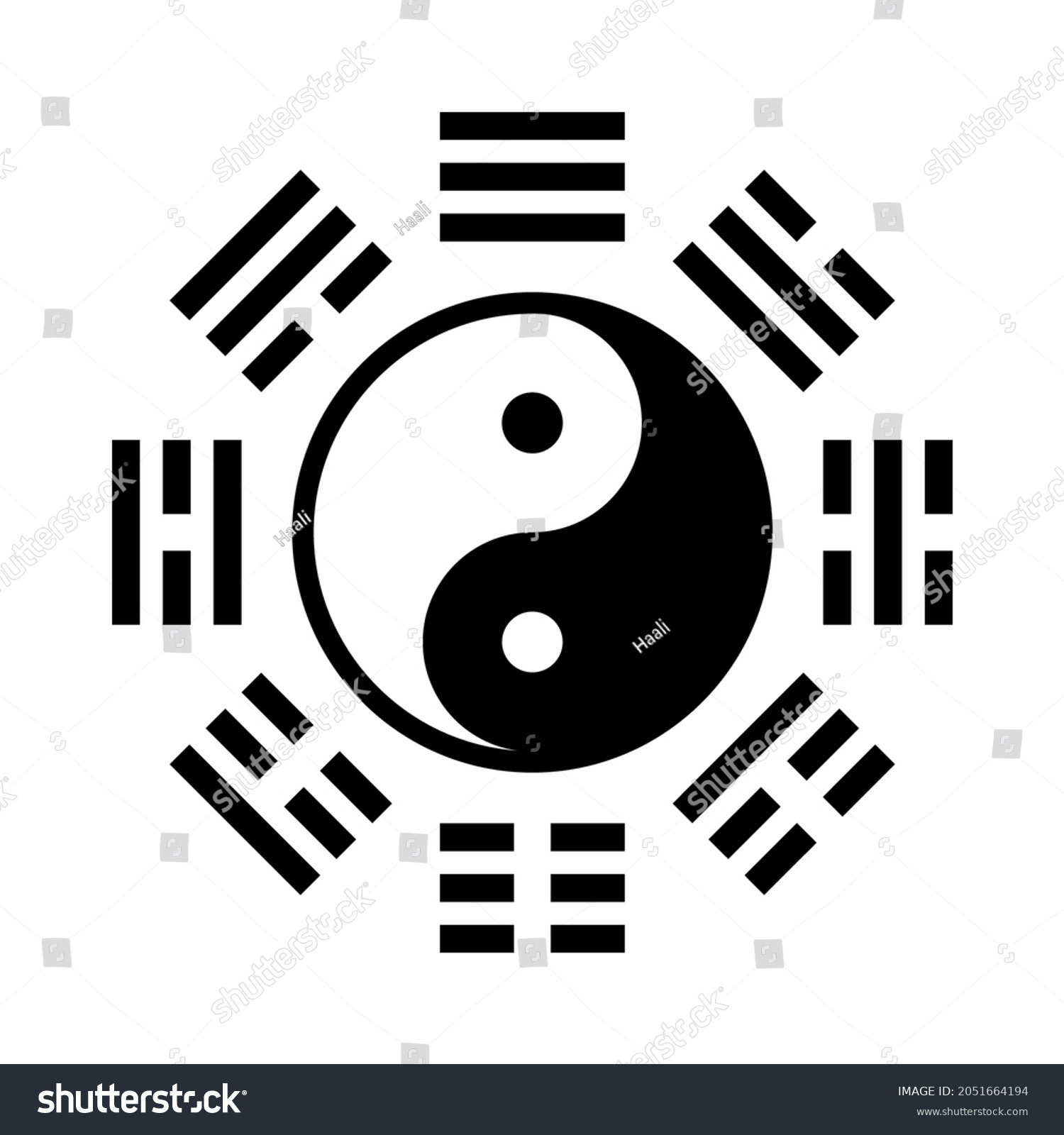 Yin Yang Bagua Symbol Tai Chi Stock Vector (Royalty Free) 2051664194 ...