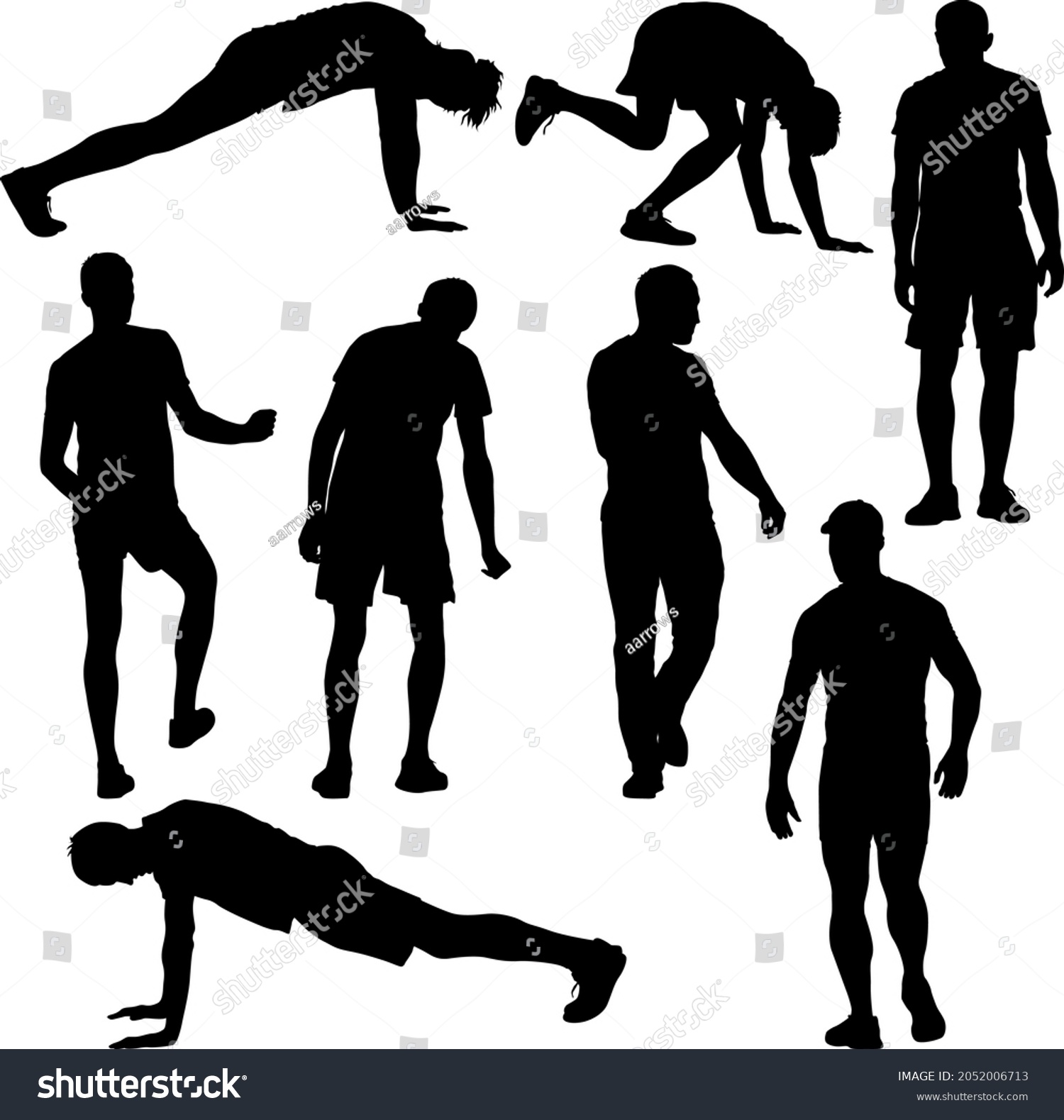 Silhouette People Different Poses Bent Over Stock Vector Royalty Free 2052006713 Shutterstock 