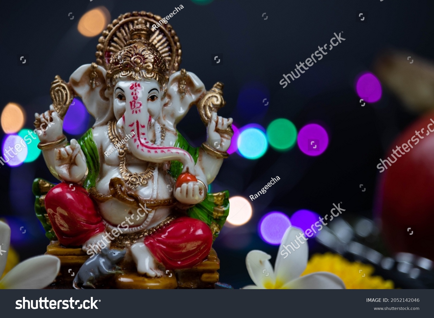 Closeup Hindu God Ganesha Ganpati Bappa Stock Photo 2052142046 ...