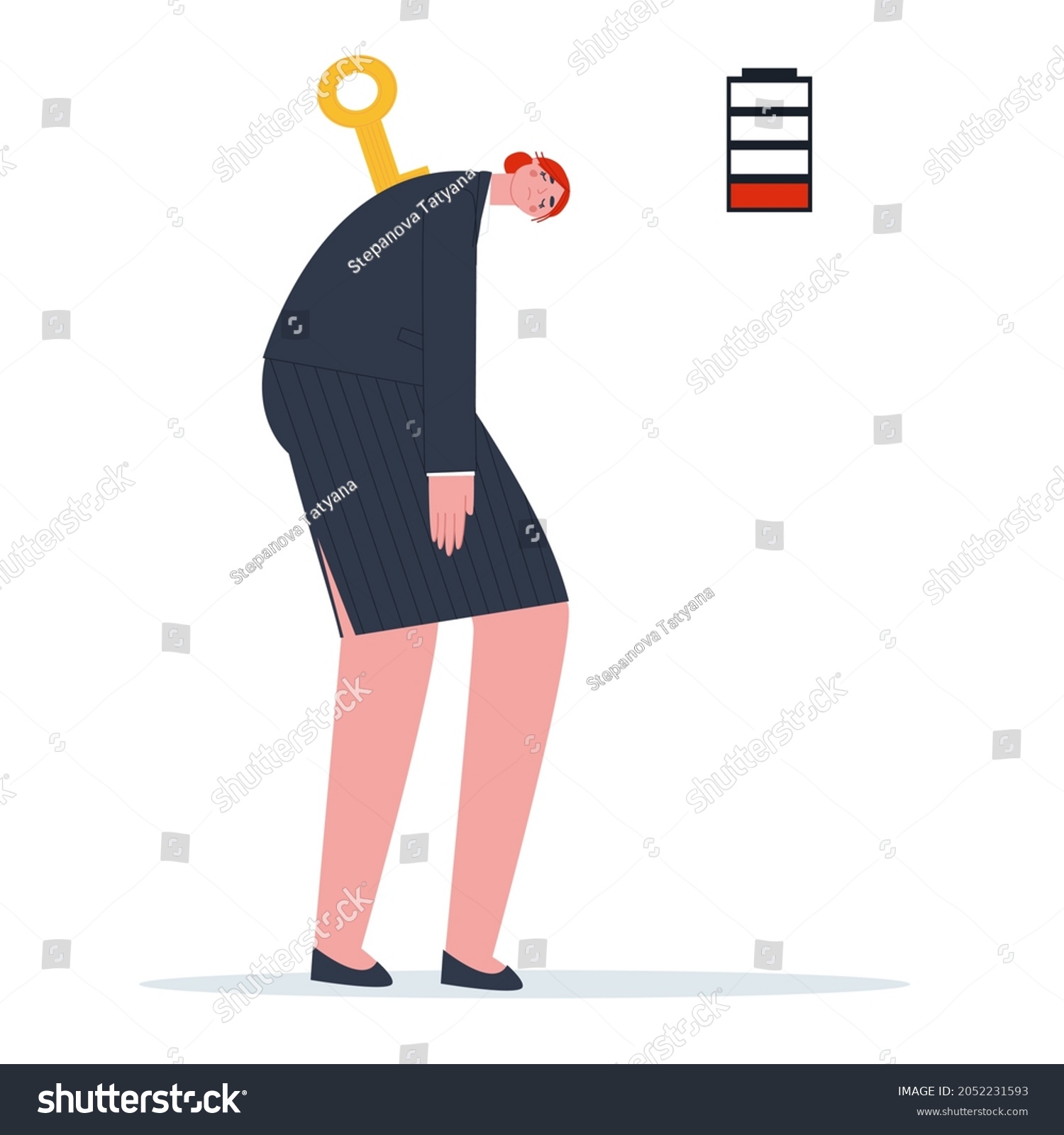 Woman Had Run Out Strength Fatigue Stock Vector Royalty Free