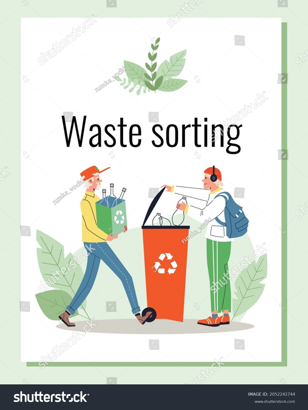 Waste Sorting Recycling Banner Poster Layout Stock Vector (Royalty Free ...