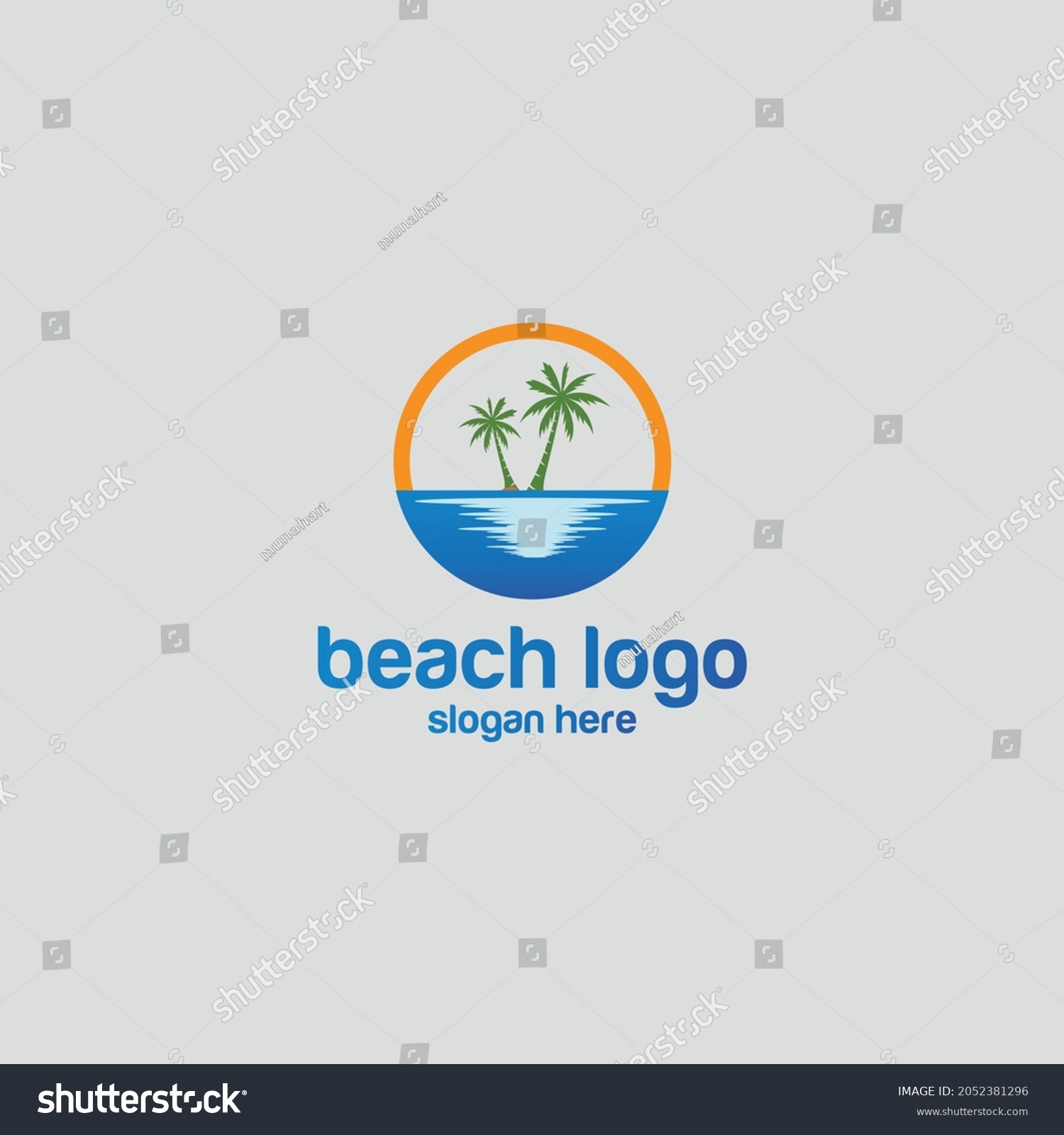 Beach Logo Logo Design Vector Stock Vector (Royalty Free) 2052381296 ...