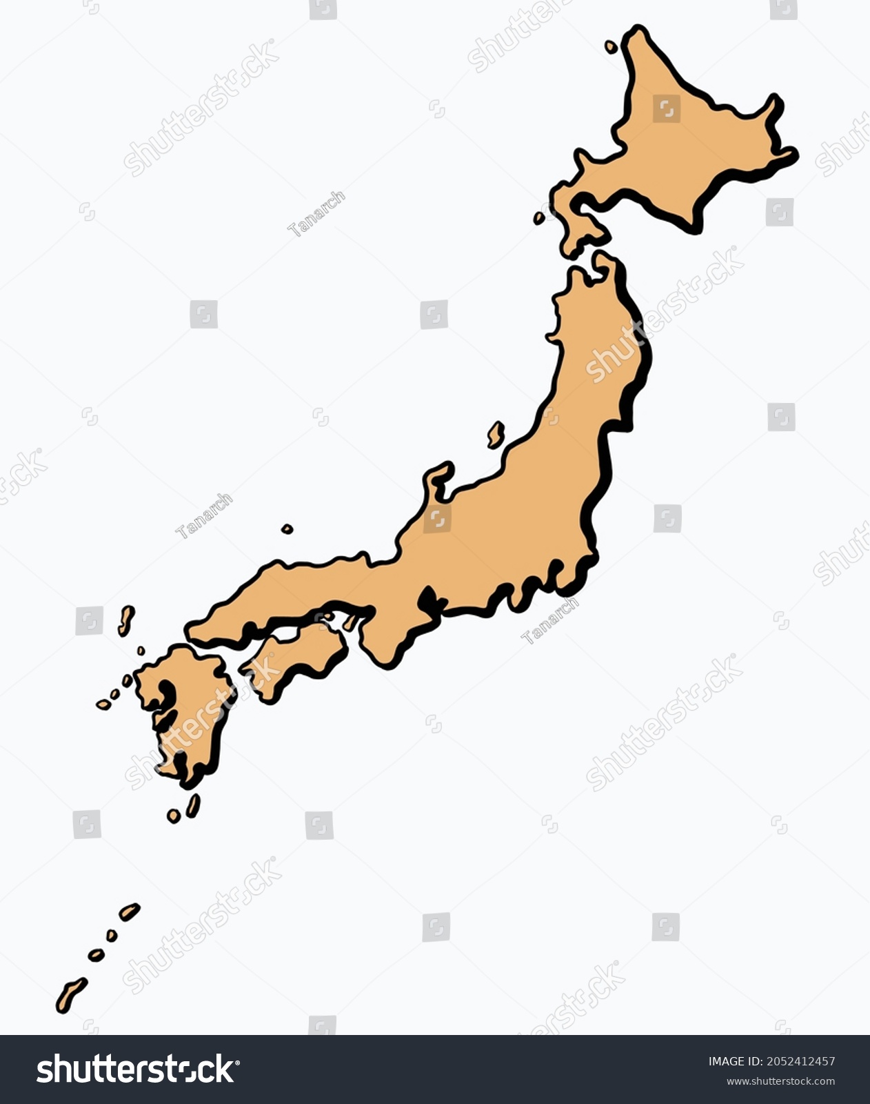 Doodle Freehand Drawing Japan Map Vector Stock Vector (Royalty Free ...