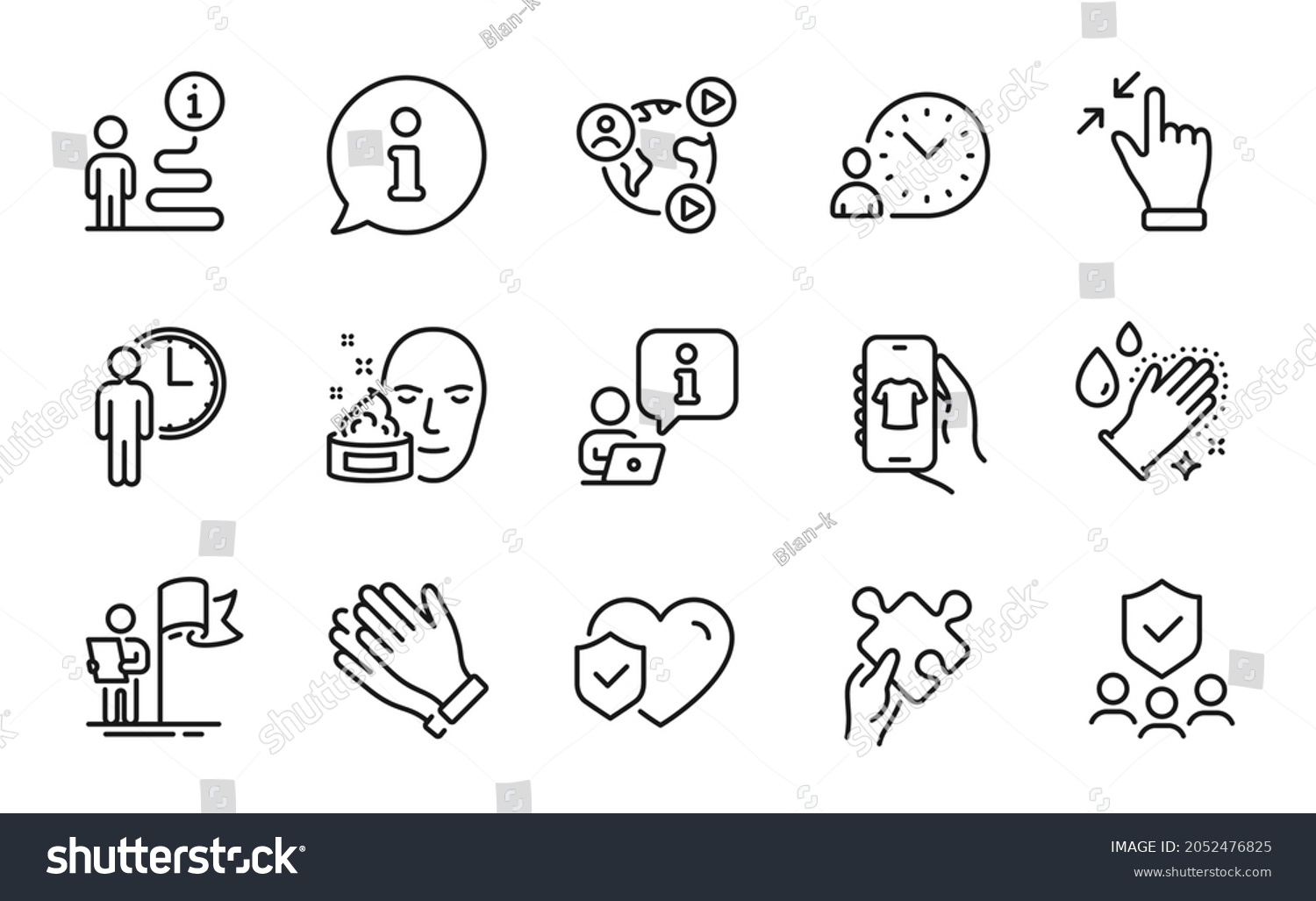 People Icons Set Included Icon Washing Stock Vector (Royalty Free ...