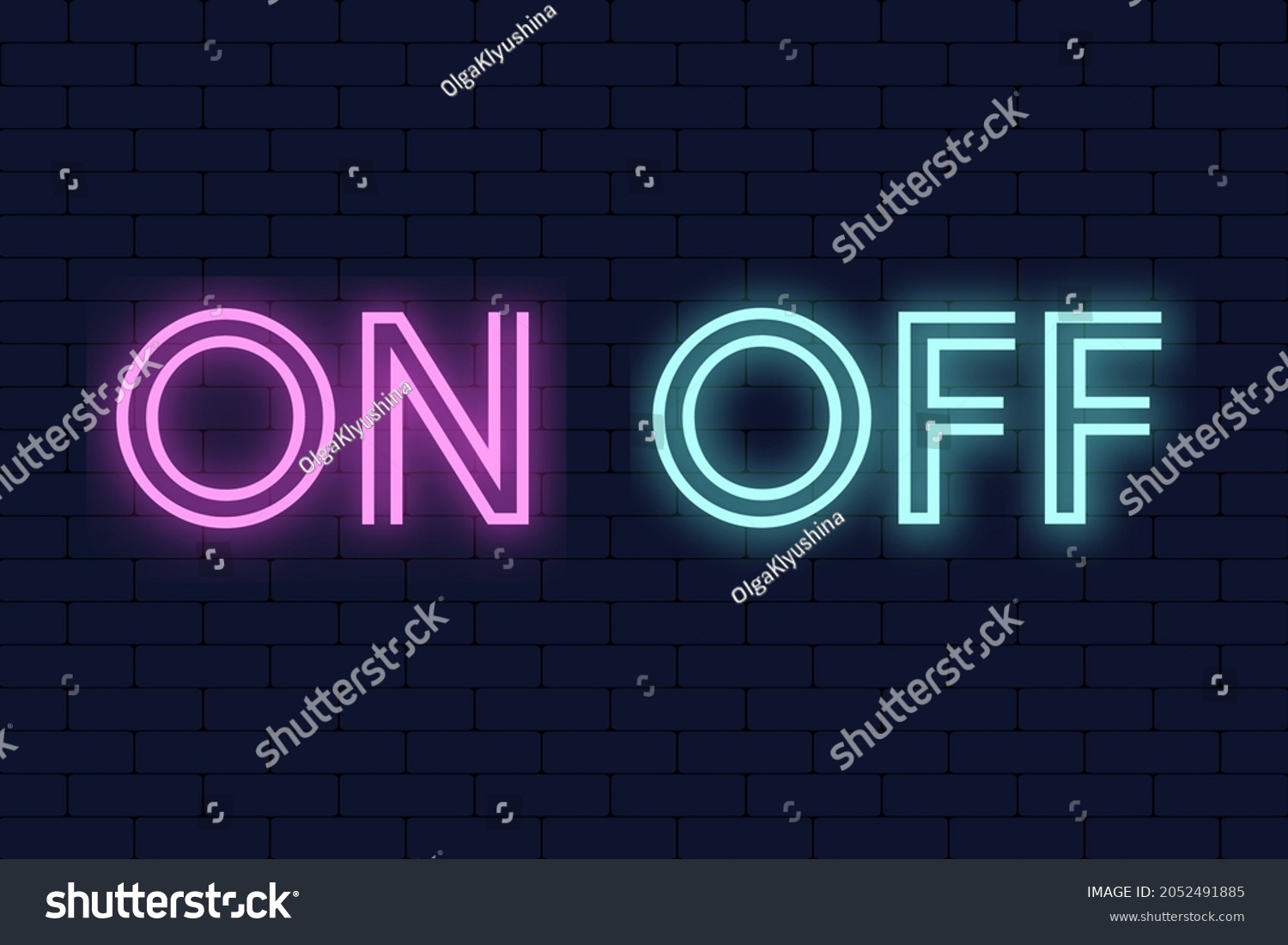 Button On Off Neon Sign Vector Stock Vector (royalty Free) 2052491885 