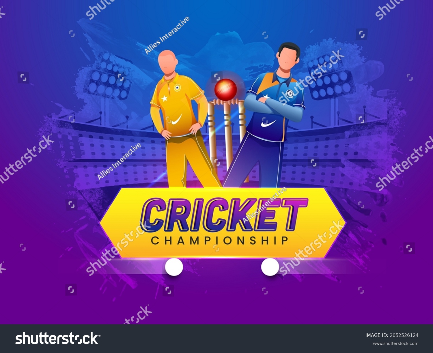 Cricket Championship Poster Design Faceless Cricket Stock Vector Royalty Free 2052526124 0947