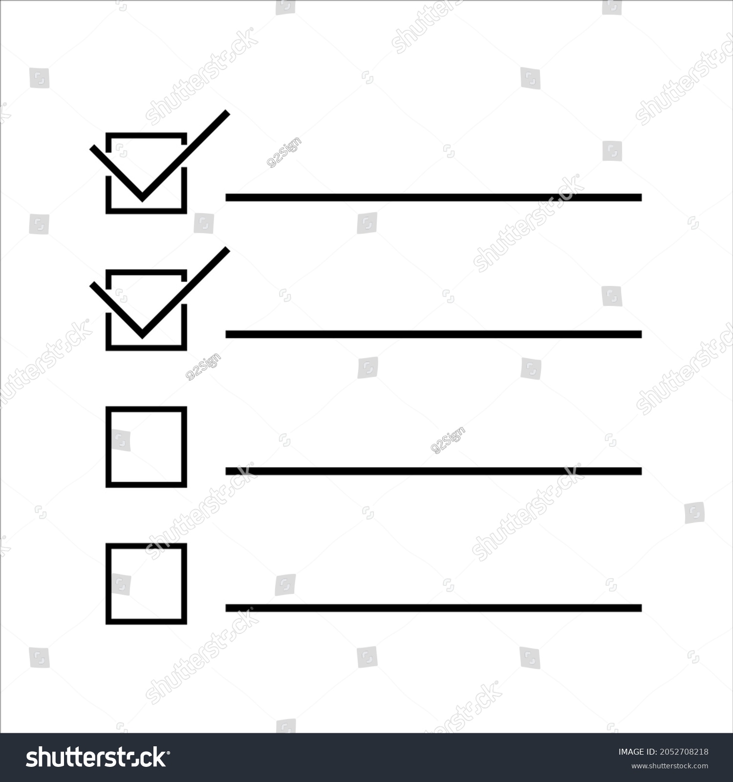 Do List Checklist Icon Black White Stock Vector (Royalty Free ...