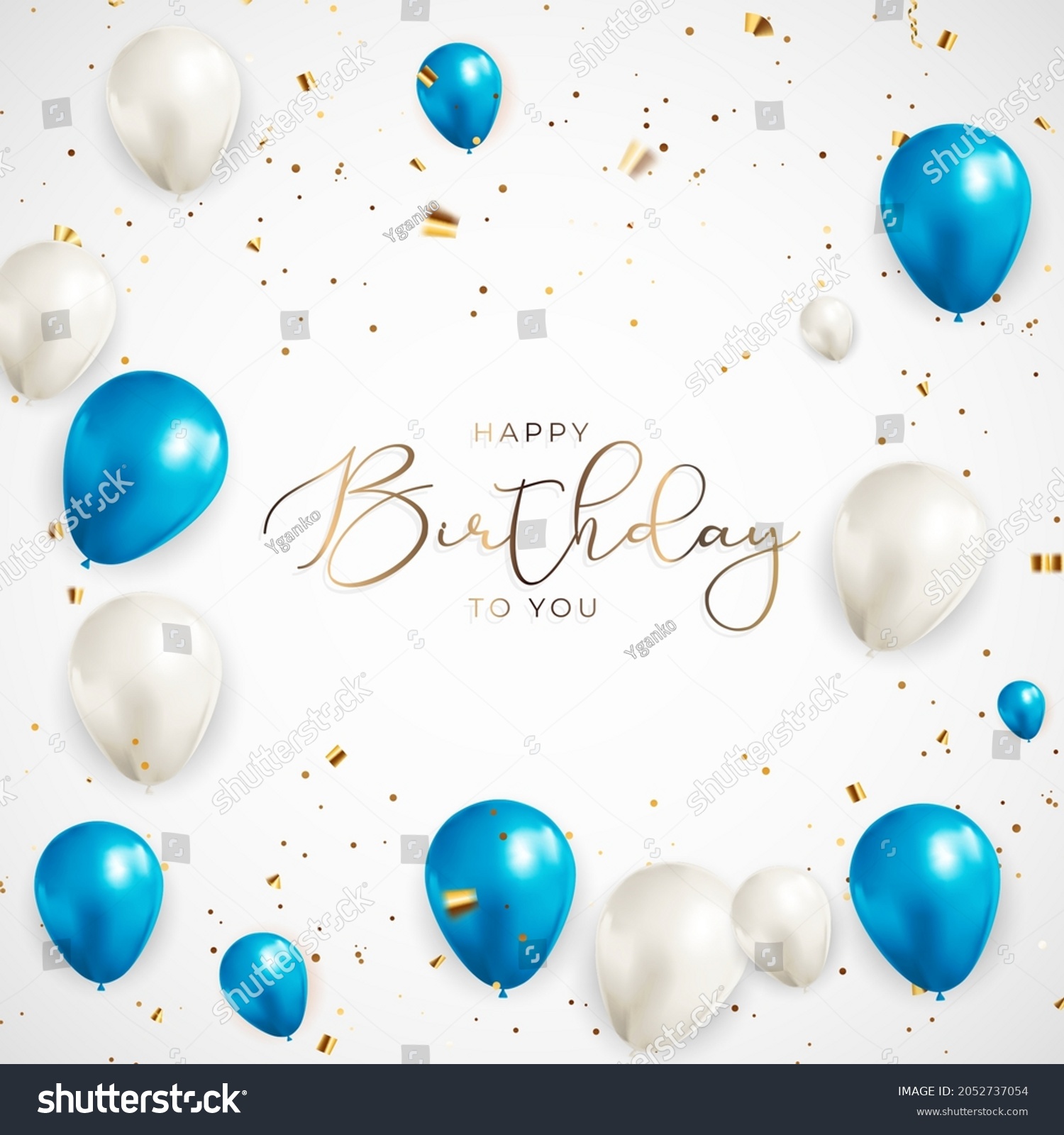 Happy Birthday Congratulations Banner Design Confetti Stock Vector ...