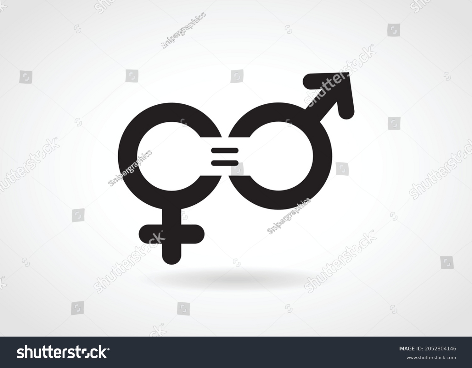 Vektor Stok Gender Equality Concept Icon Black Gender Tanpa Royalti 2052804146 Shutterstock 1552