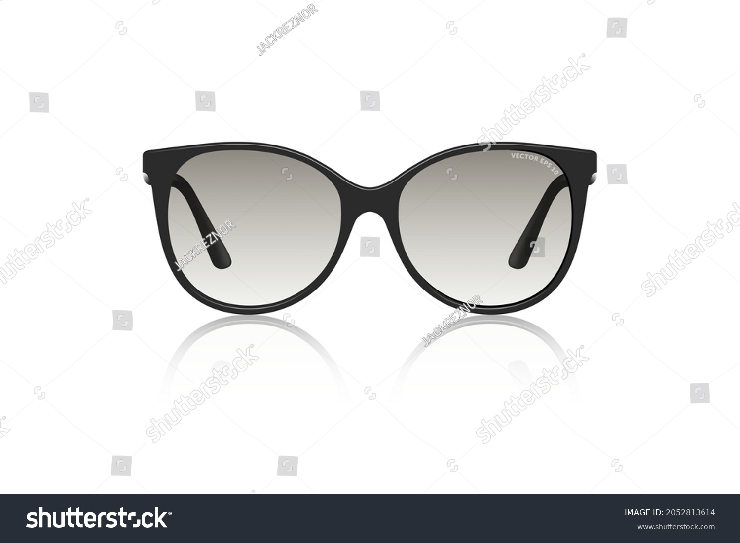 Realistic Illustration Sunglasses Isolated On White Stock Vector Royalty Free 2052813614