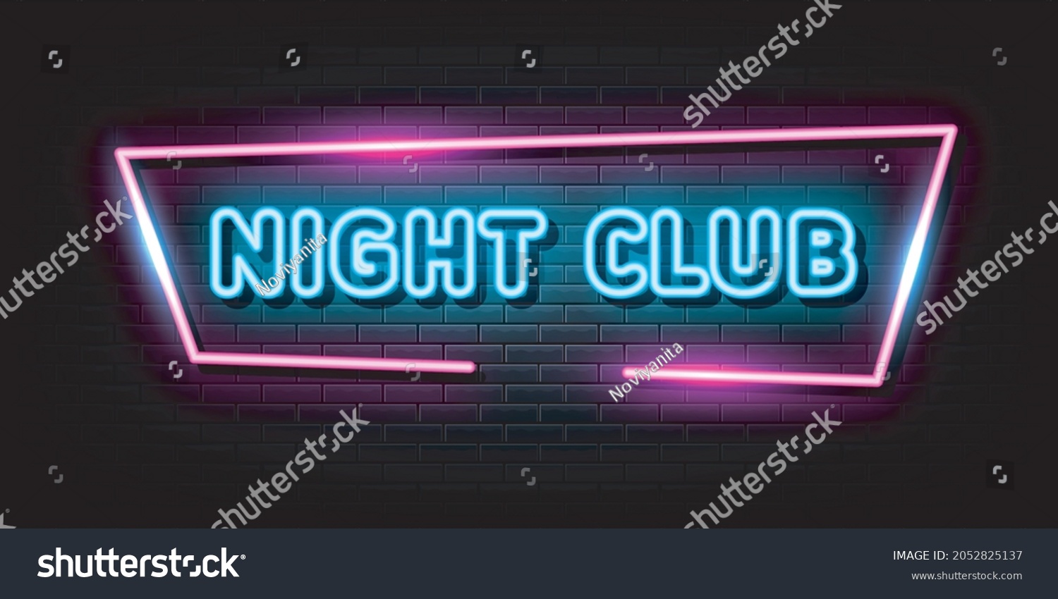 Night Club Neon Signs Vector Design Stock Vector (royalty Free 