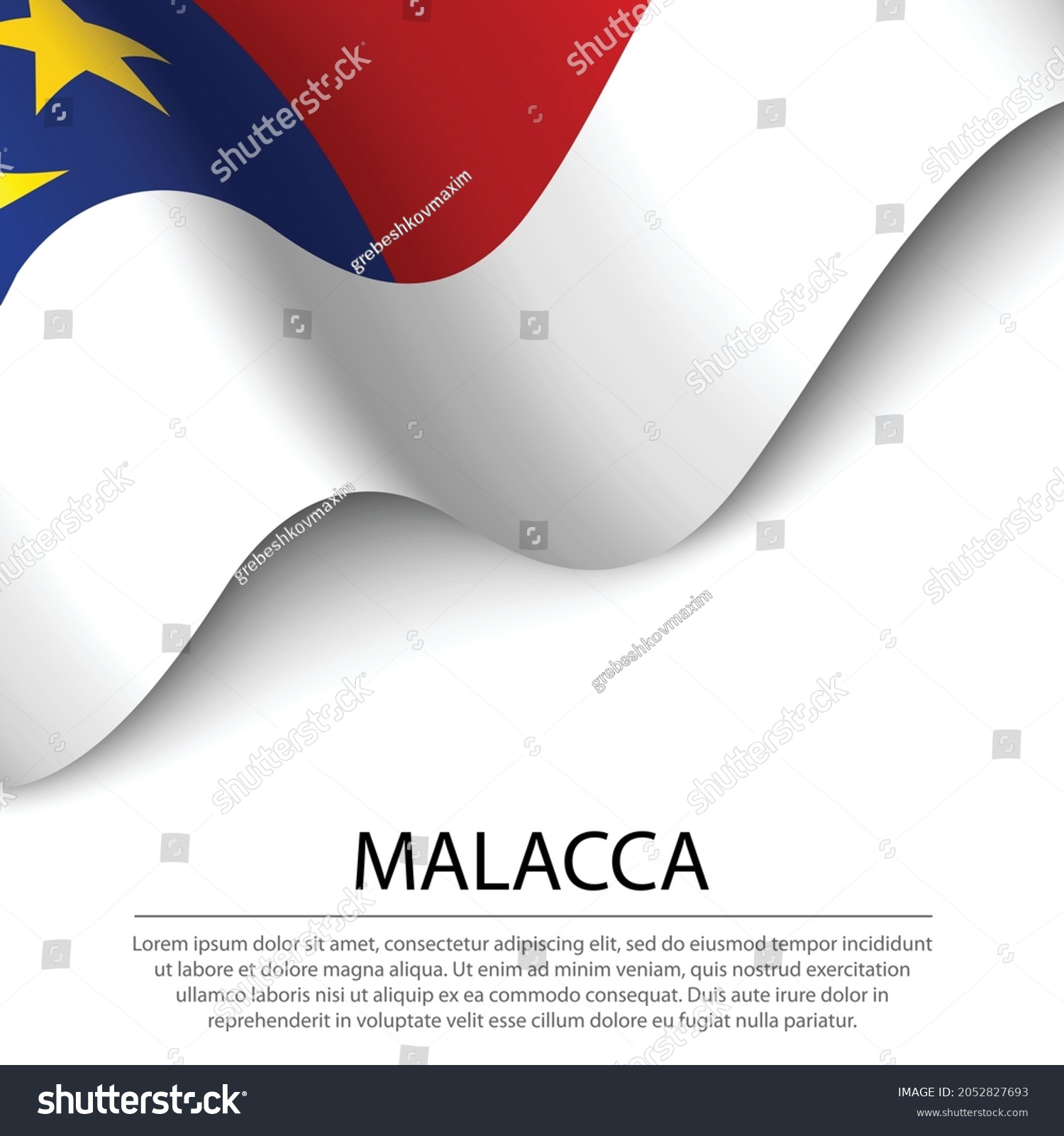 Waving Flag Malacca State Malaysia On Stock Vector (Royalty Free ...