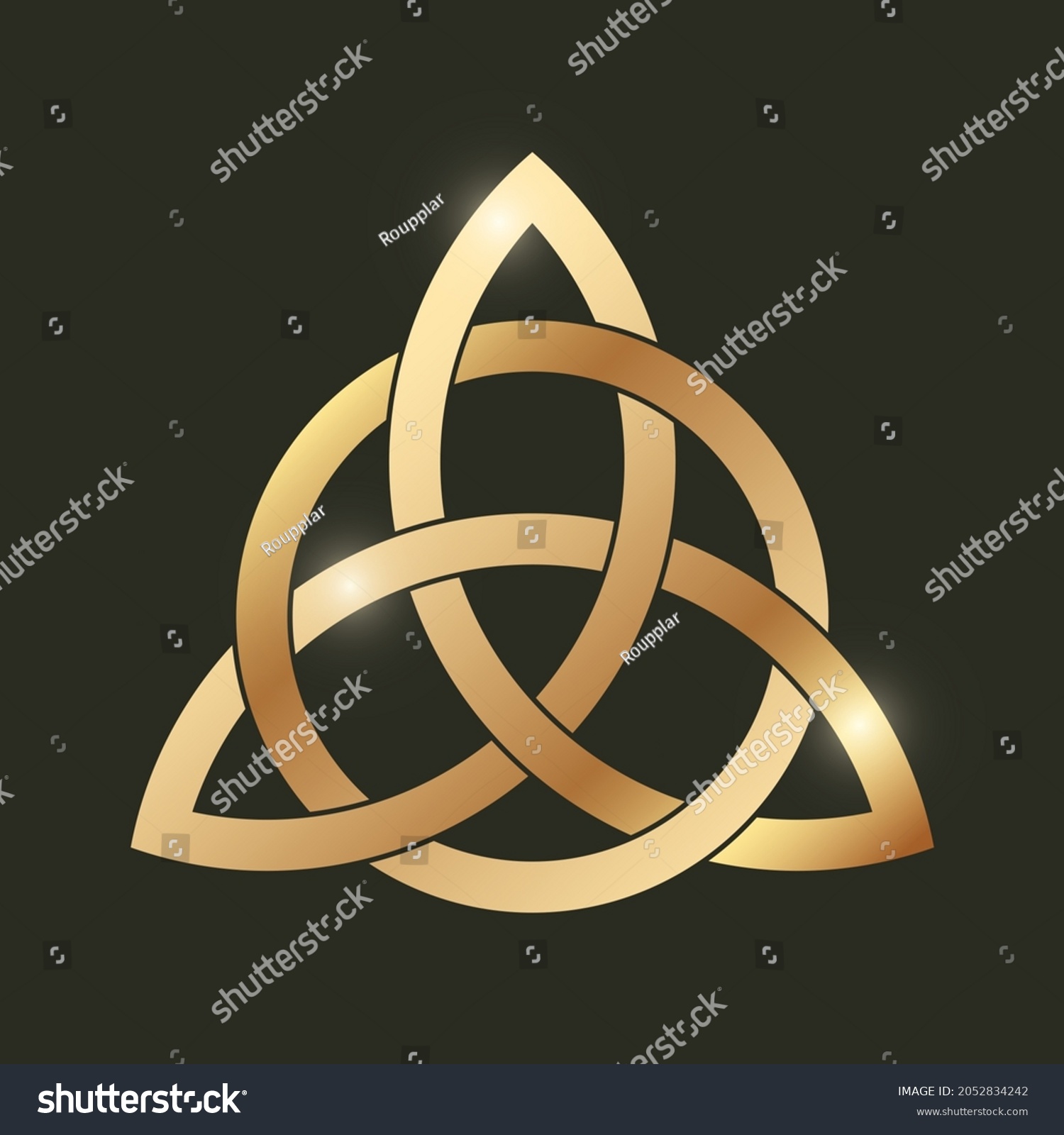 Celtic Triquetra Knot On Black Background Stock Vector (Royalty Free ...