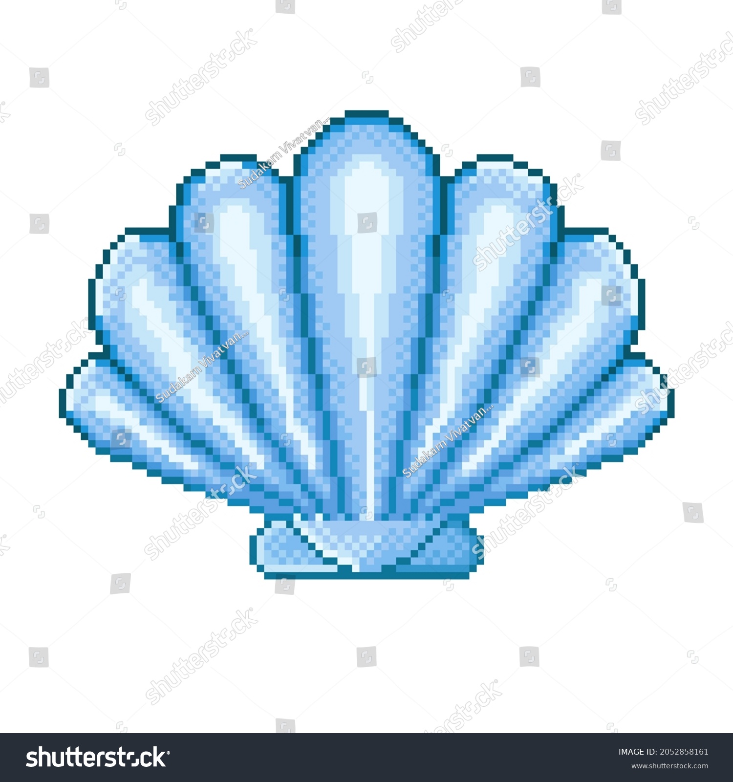 Shell Icon Pixel Art Clam Pixel Stock Vector (Royalty Free) 2052858161 ...
