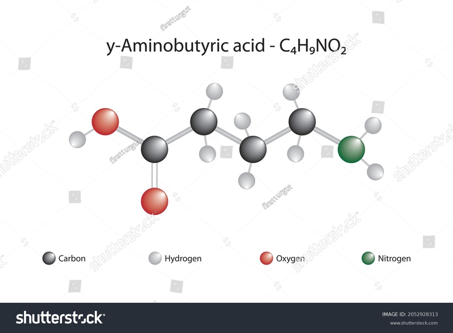 Molecular Formula Gamma Aminobutyric Acid Gamma Stock Vector Royalty Free 2052928313