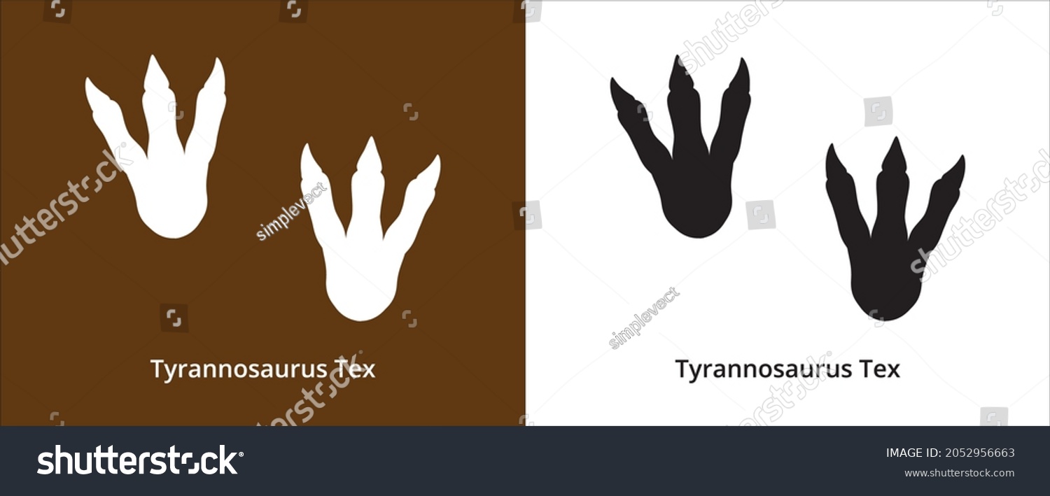 Tyrannosaurus Rex Foot Print Trex Foot: stockvector (rechtenvrij ...