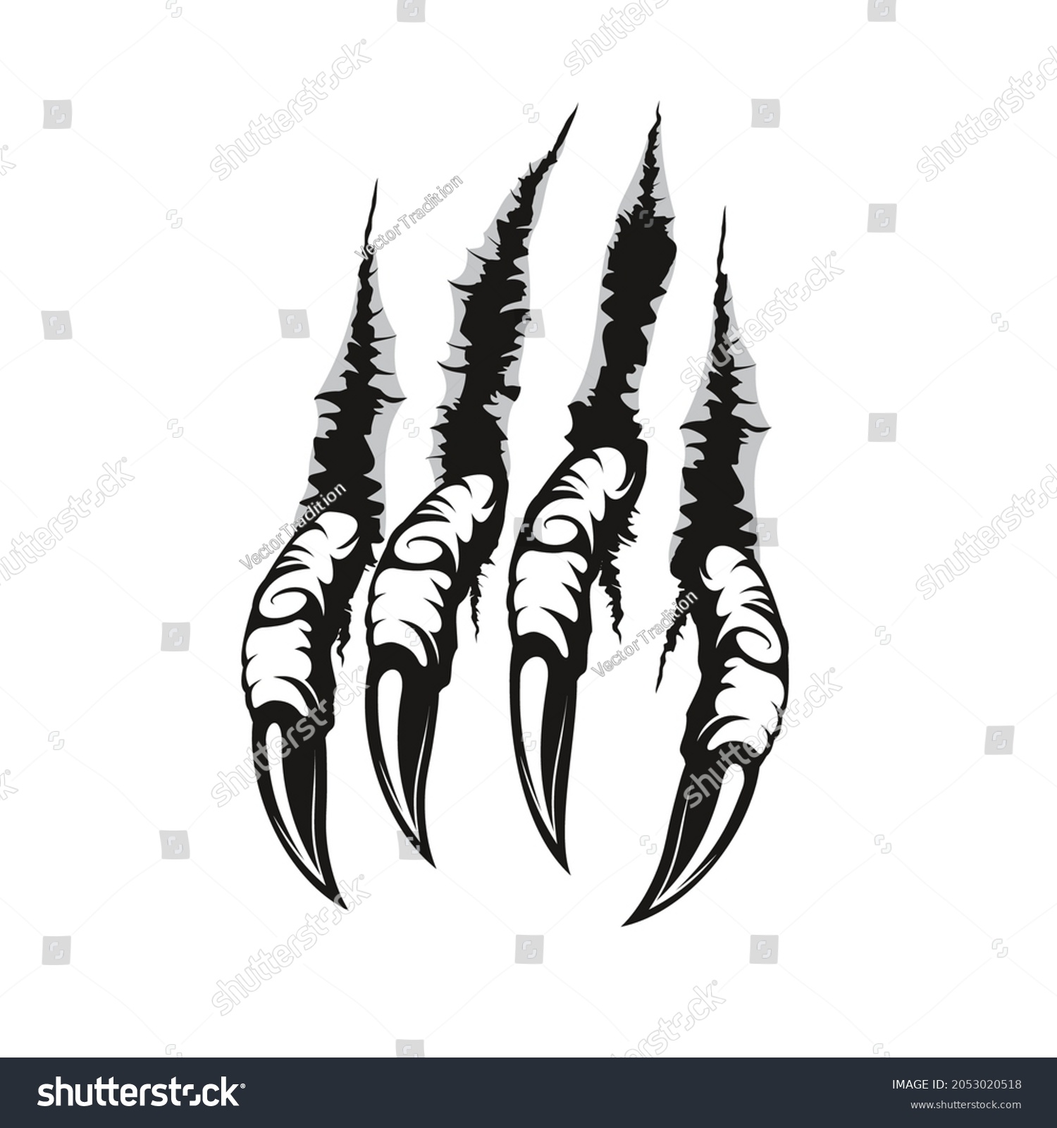 Dragon Claw Marks Scratches Vector Paw Stock Vector (Royalty Free ...