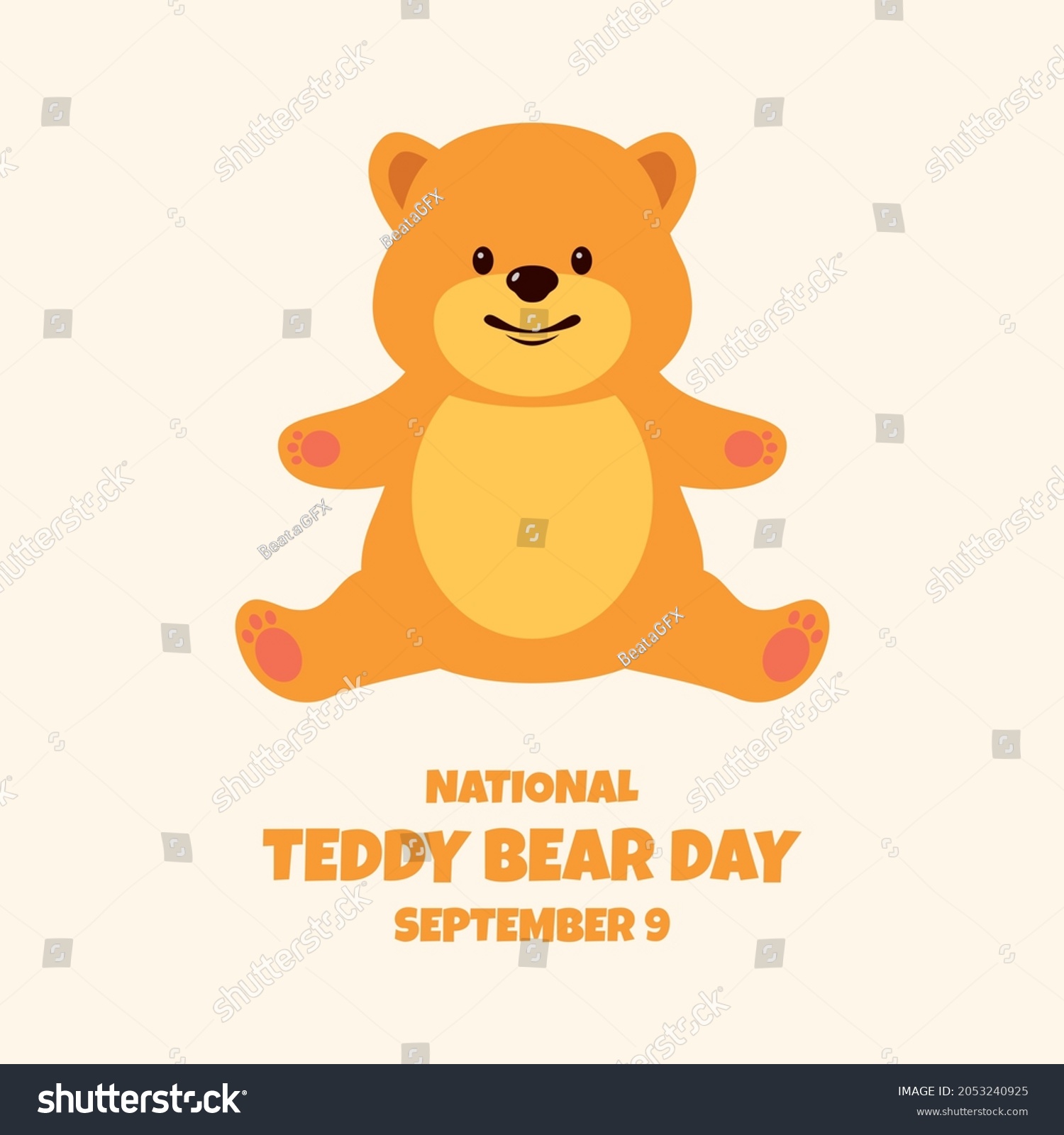 National Teddy Bear Day Vector Cute Stock Vector (Royalty Free