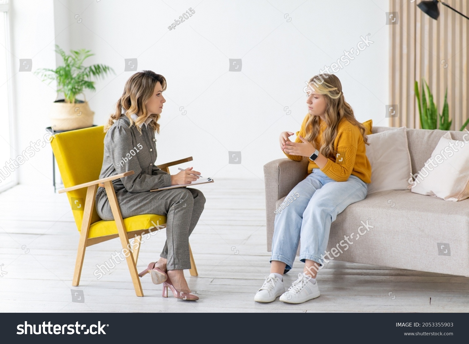 Teenage Girl Talks School Counselor Child Stock Photo 2053355903 ...