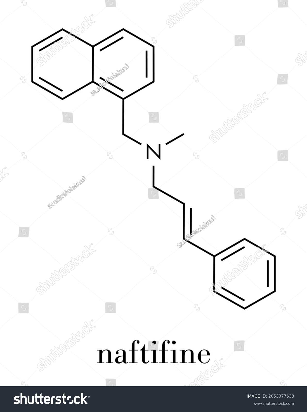 Naftifine Antifungal Drug Molecule Skeletal Formula Stock Vector ...