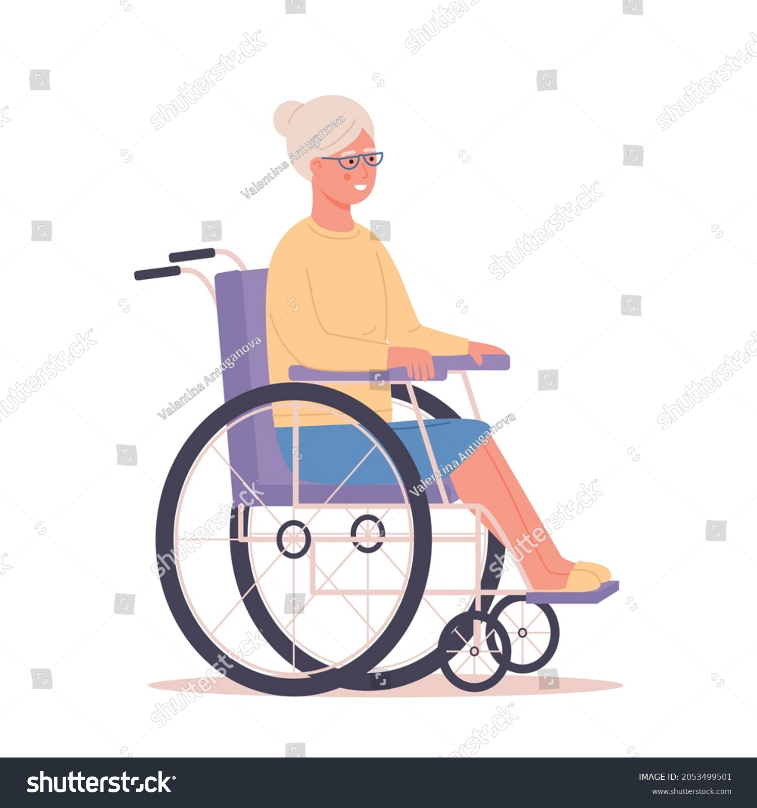 Рисунок бабушка 1800г на инвалидной коляске