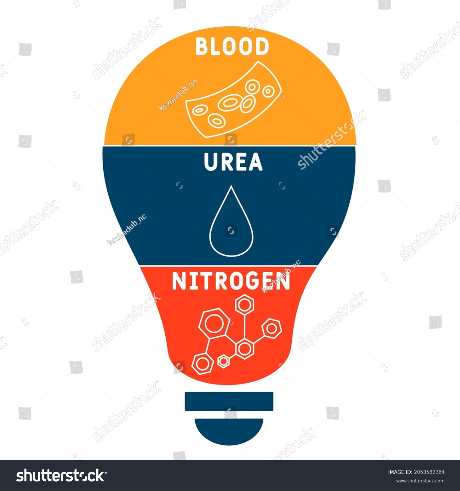 Bun Blood Urea Nitrogen Acronym Medical Stock Vector (Royalty Free ...