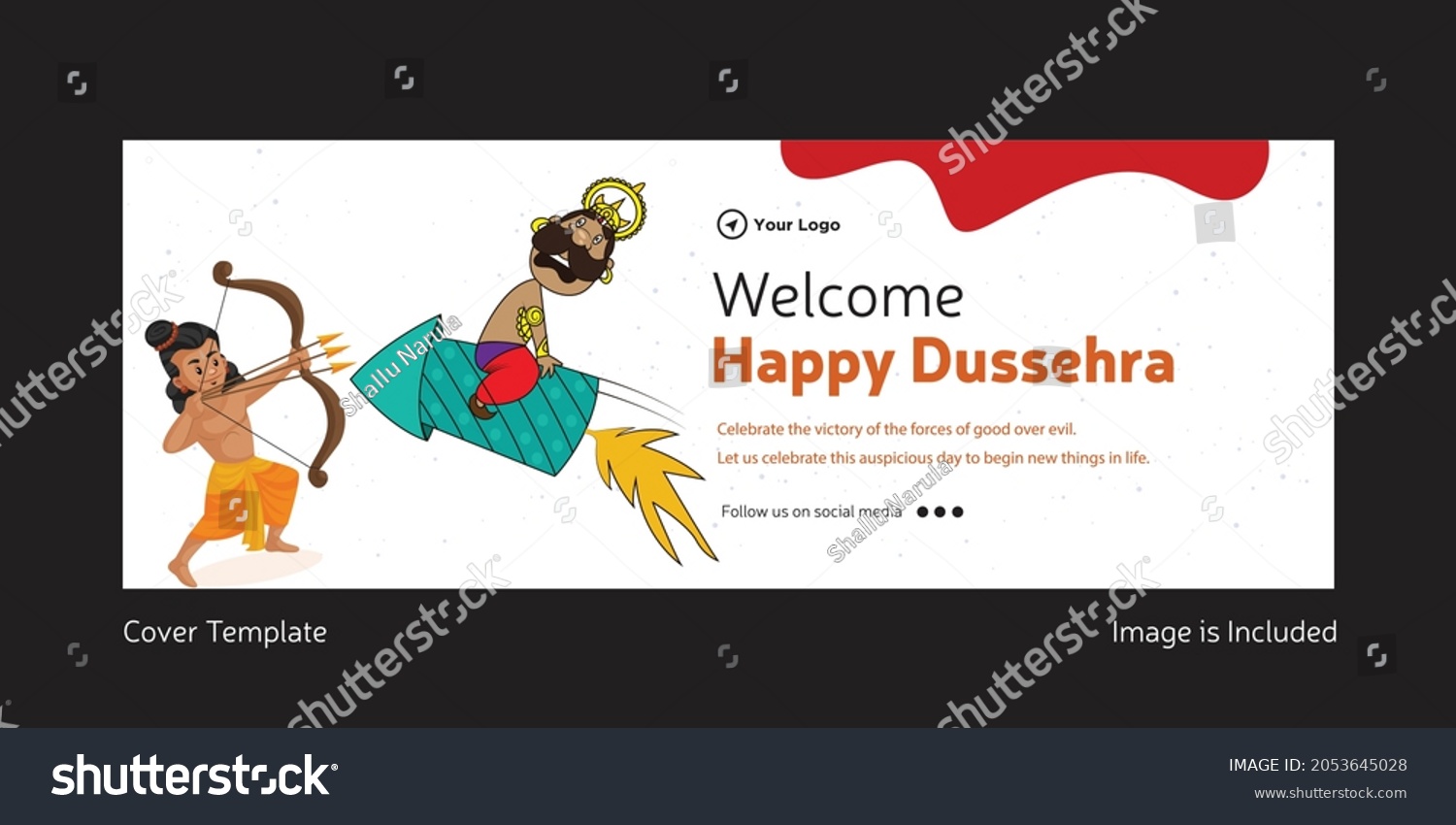 Cover Page Design Happy Dussehra Template Stock Vector (Royalty Free ...