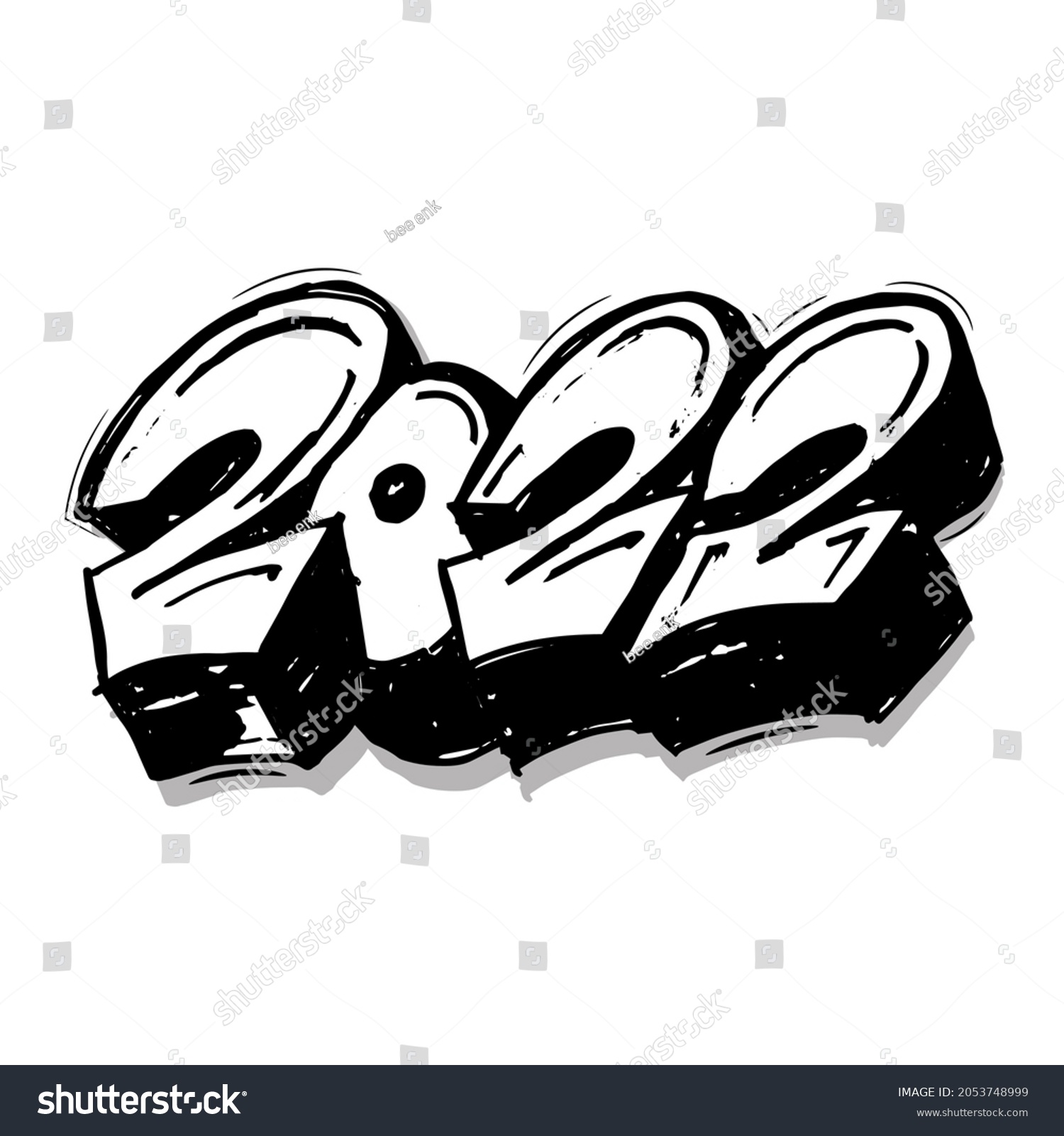 Text Design 2022 2022 Typographic Logo Stock Vector (Royalty Free ...