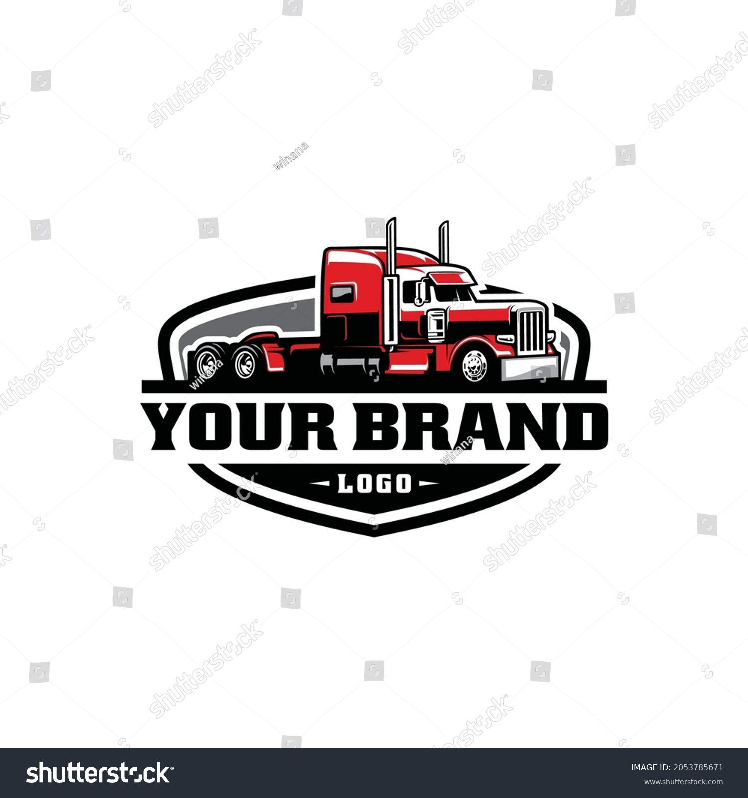 Trucking Company Badge Logo Semi Truck Stock Vector (Royalty Free ...