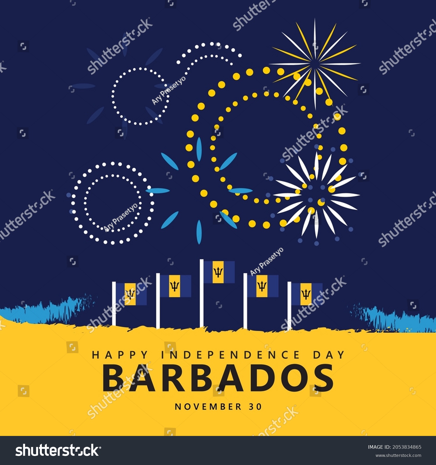 Barbados Independence Day Vector Illustration National Stock Vector