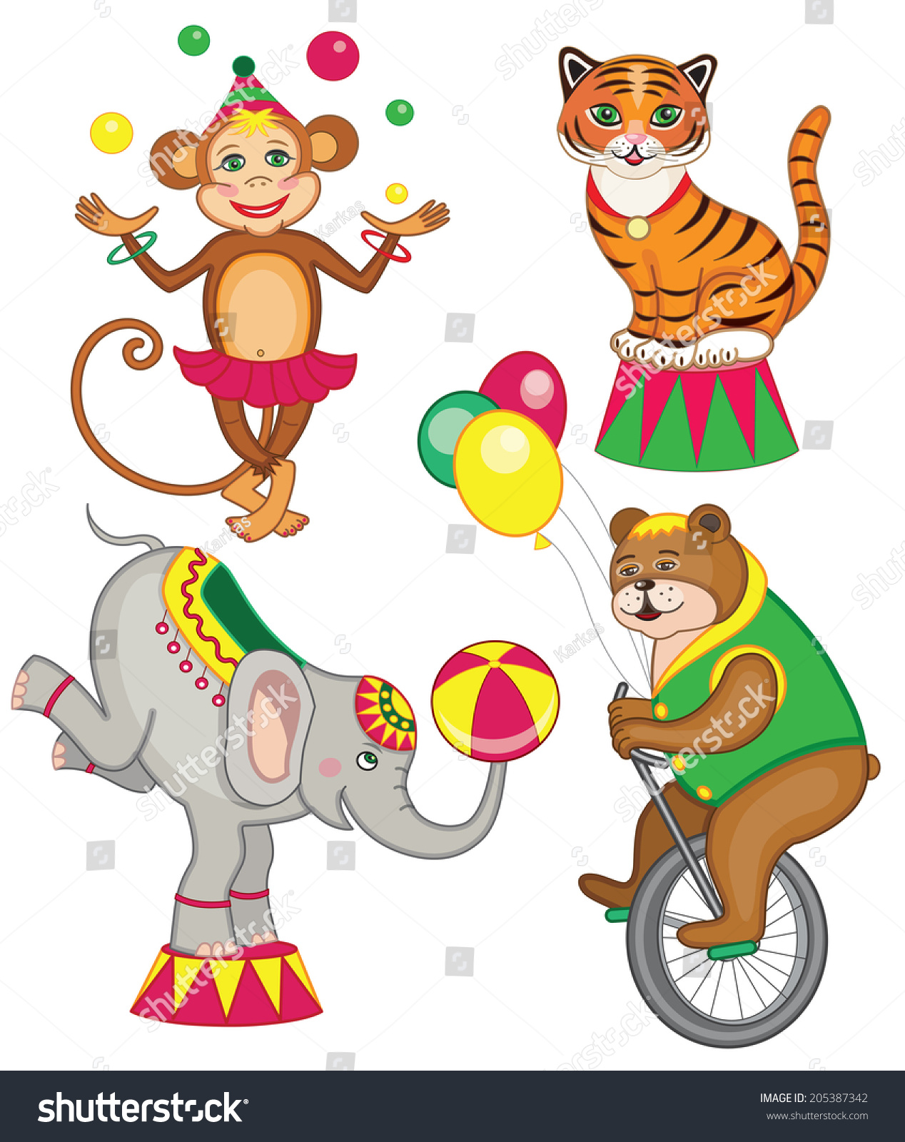 Цирковые животные иллюстрации