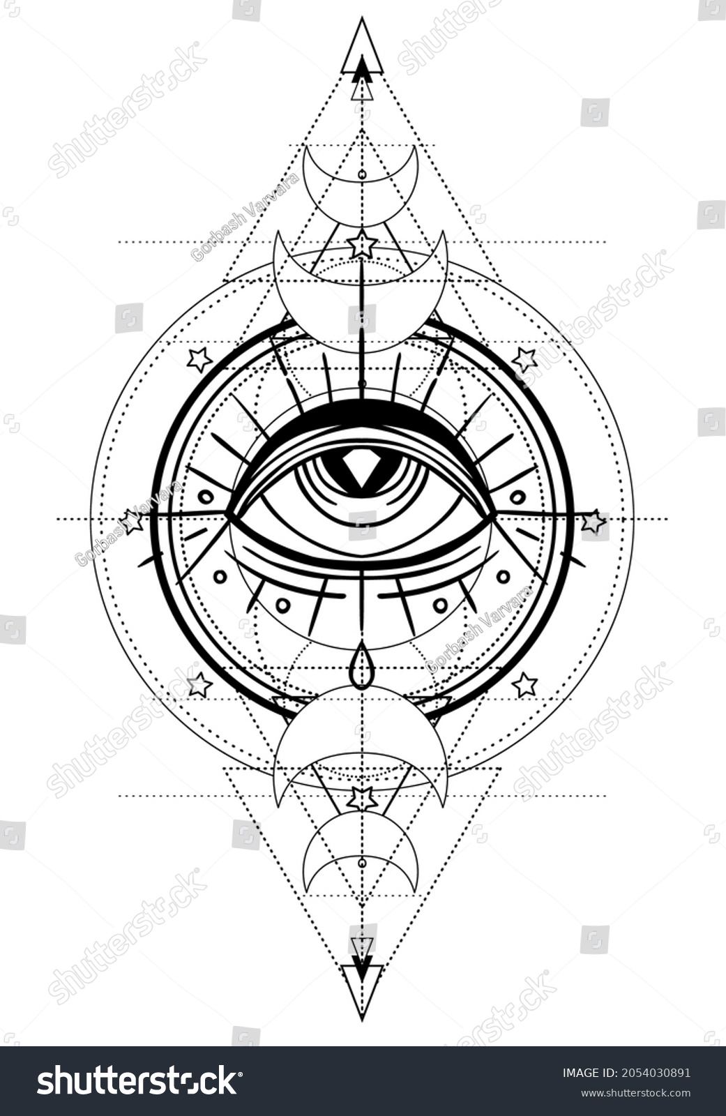 Eye Providence Masonic Symbol All Seeing Stock Vector (Royalty Free ...