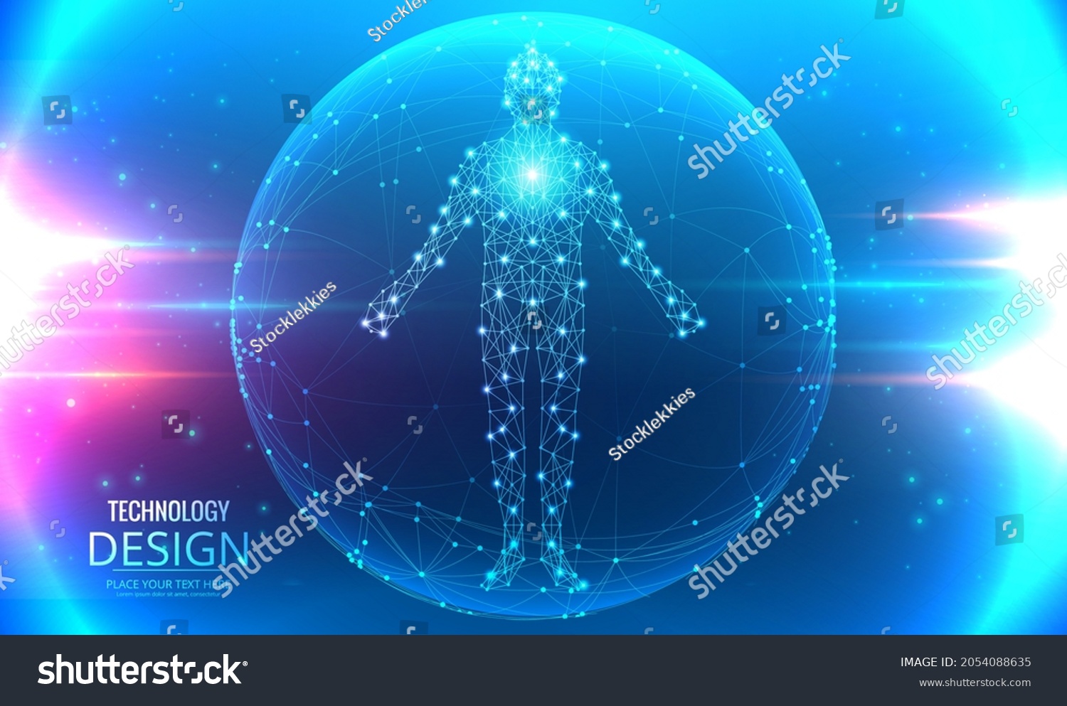 Human Body 3d Polygonal Wireframe Vector Stock Vector (Royalty Free ...